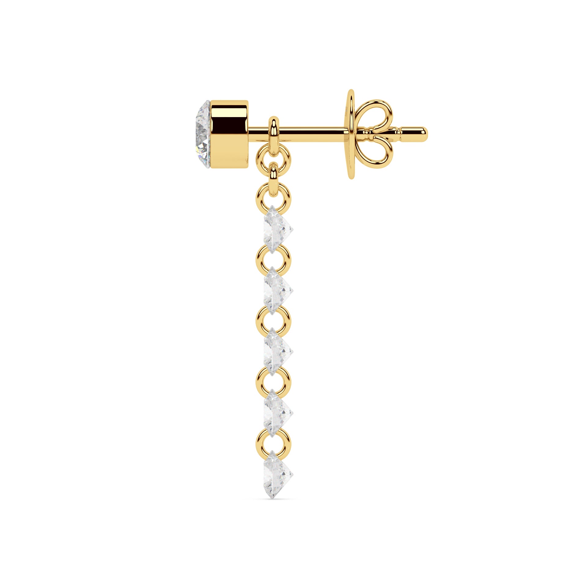 FLOATING STONES LONG SINGLE EARSTUD