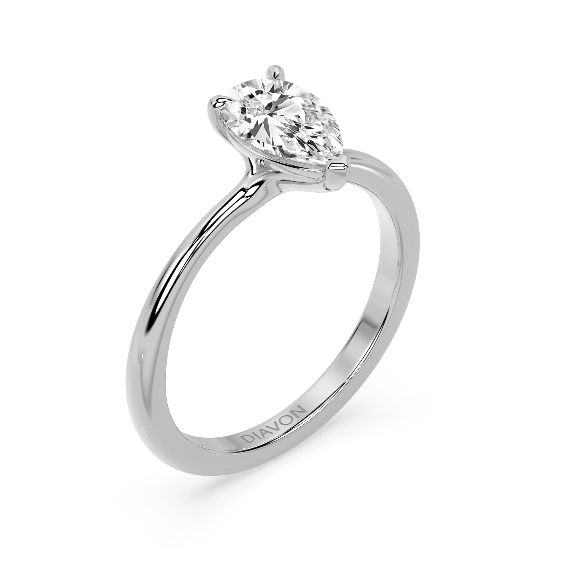 TAPERED SOLITAIRE RING I PEAR