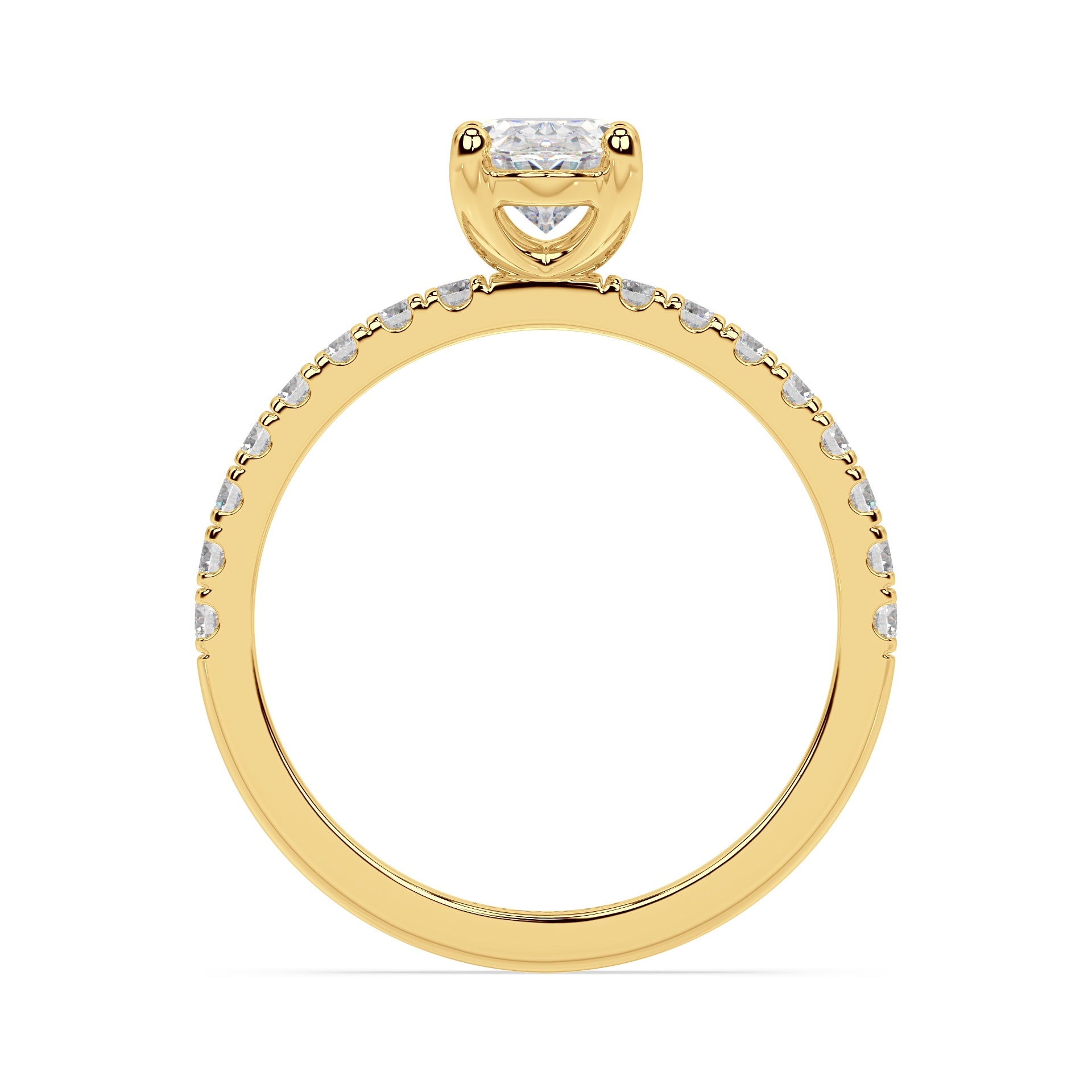 SIGNATURE SOLITAIRE PAVÉ RING I OVAL
