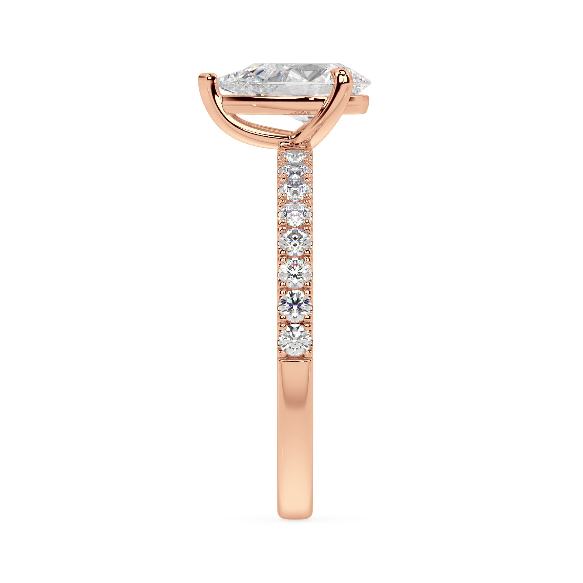ICONIC SOLITAIRE PAVE RING I PEAR