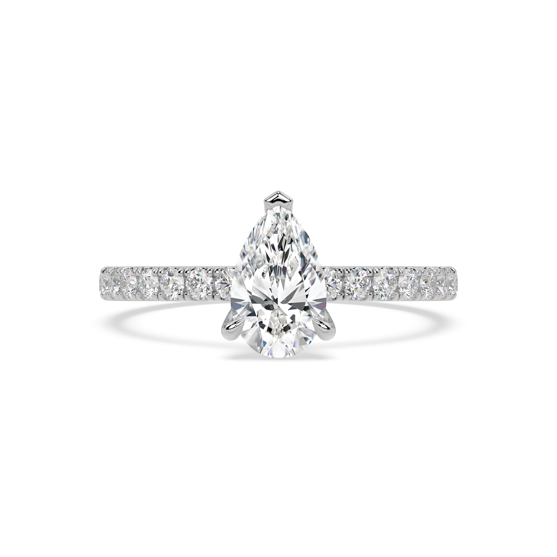 ICONIC SOLITAIRE PAVE RING I PEAR