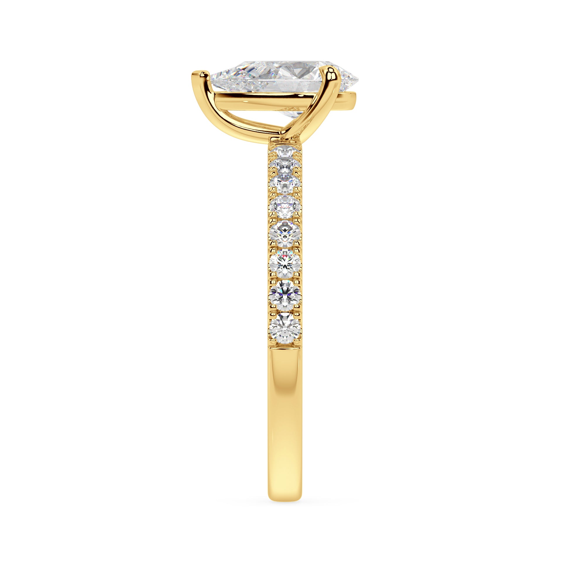 ICONIC SOLITAIRE PAVE RING I PEAR