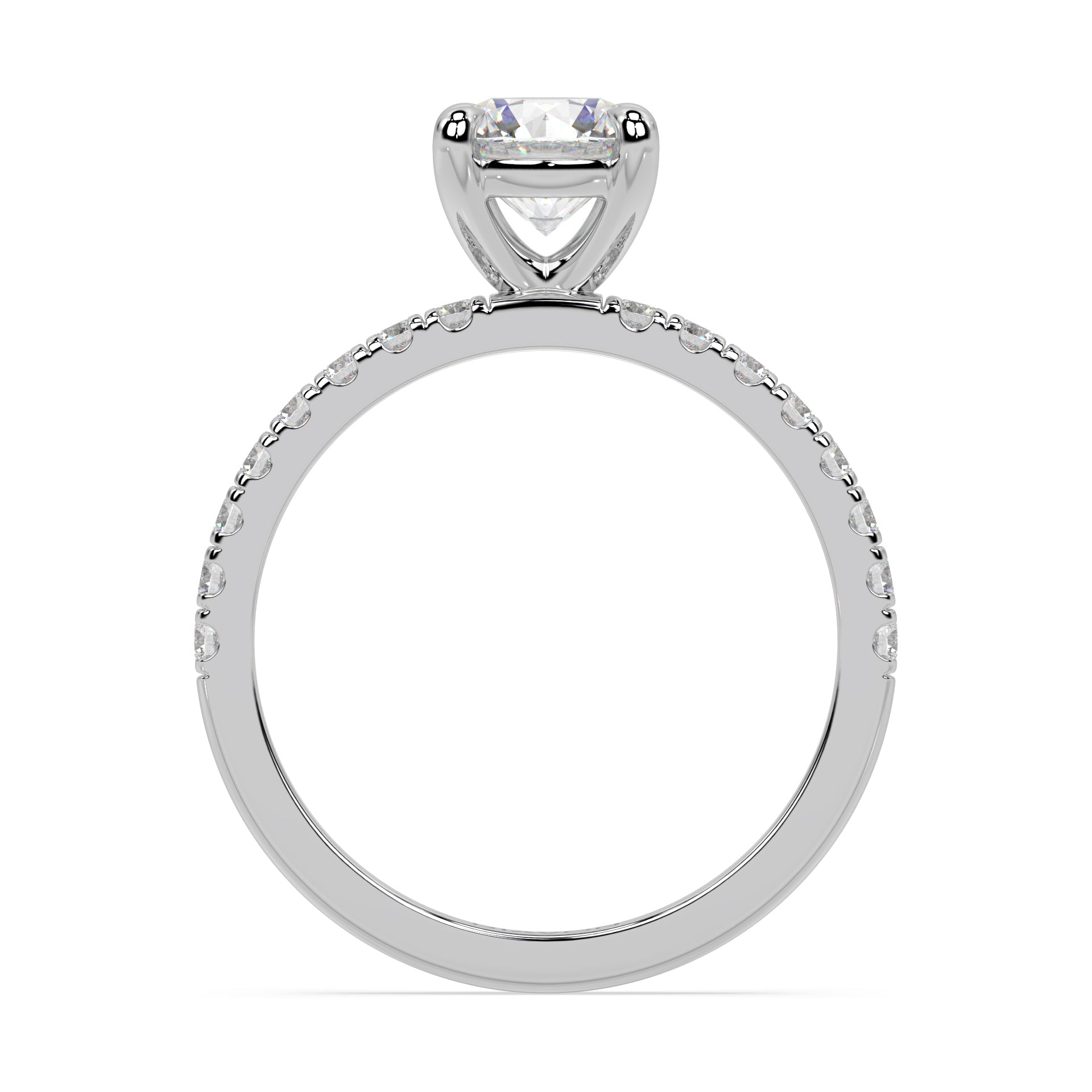 ICONIC SOLITAIRE PAVE RING I ROUND