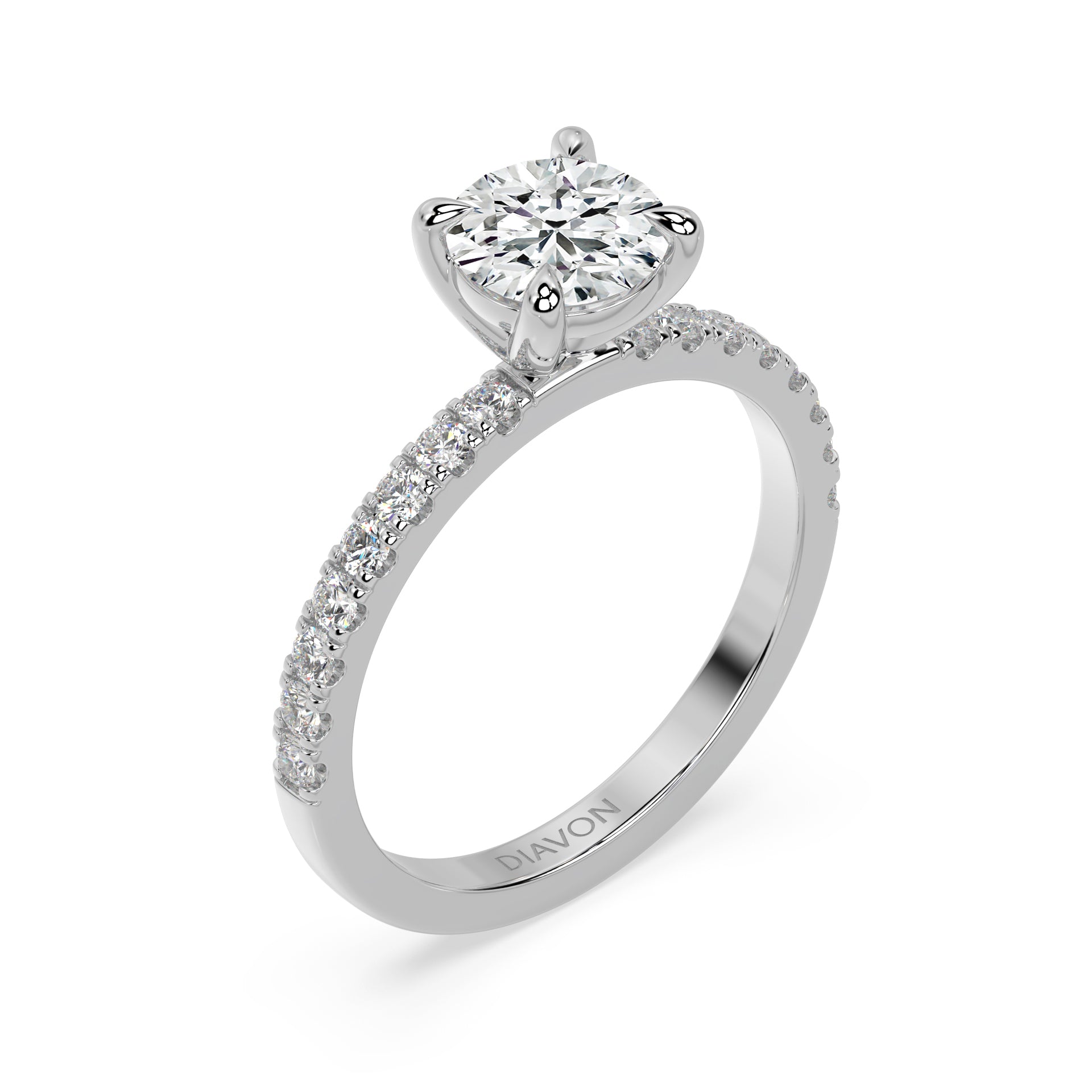 ICONIC SOLITAIRE PAVE RING I ROUND
