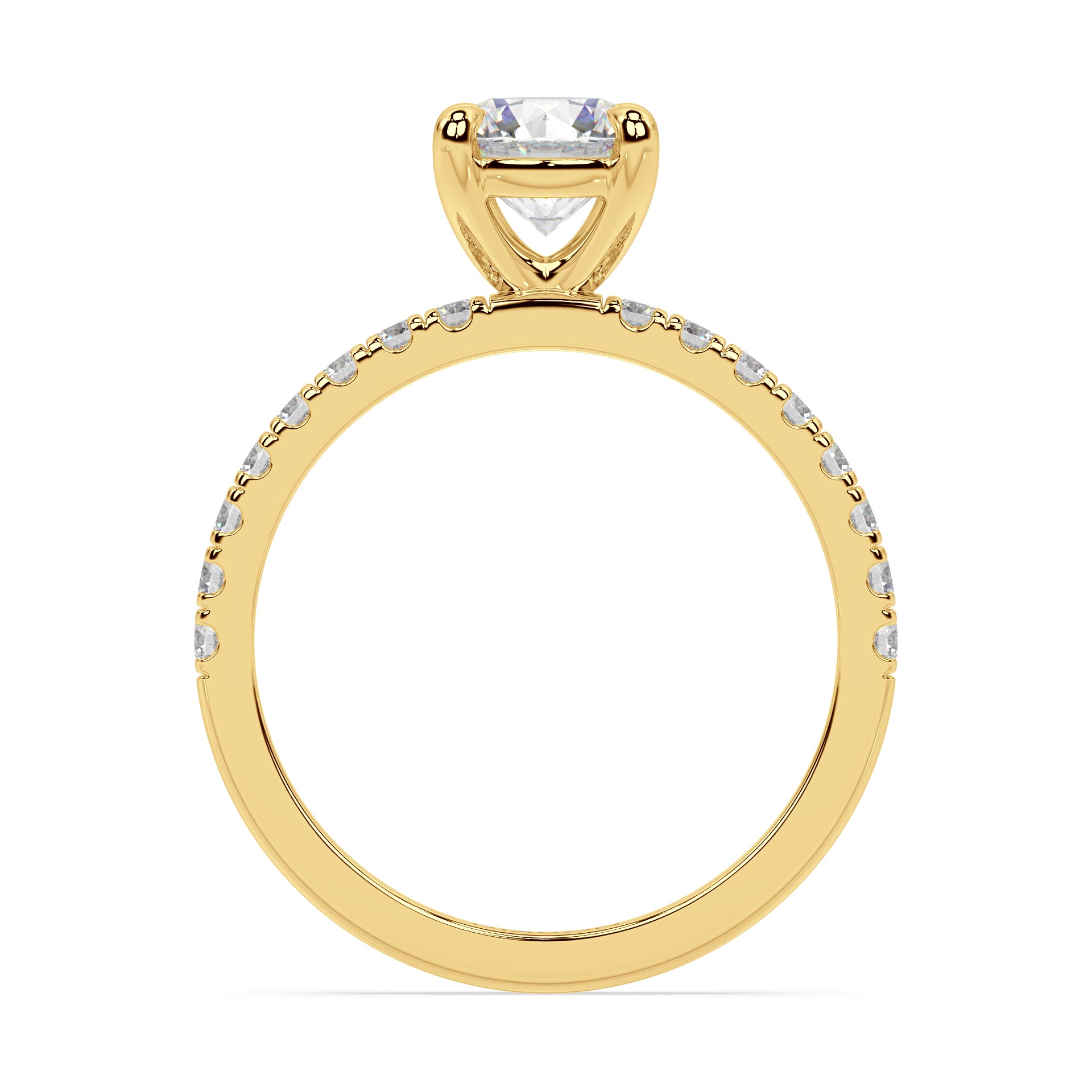 ICONIC SOLITAIRE PAVE RING I ROUND