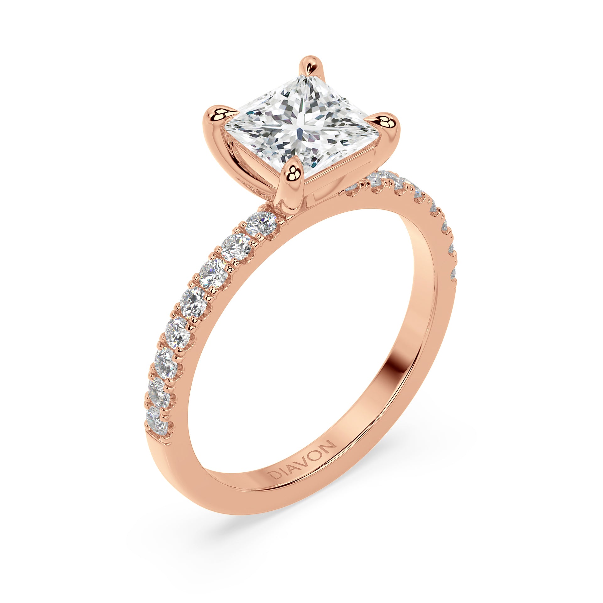 ICONIC SOLITAIRE PAVE RING I PRINCESS