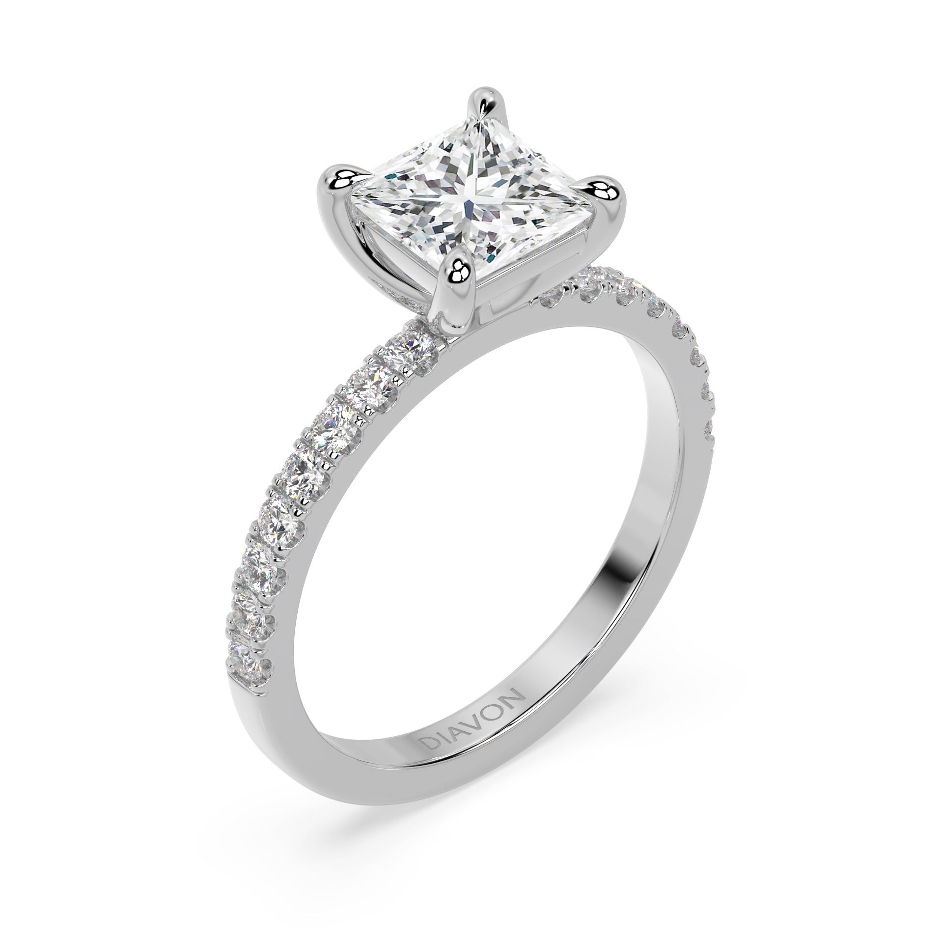 ICONIC SOLITAIRE PAVE RING I PRINCESS