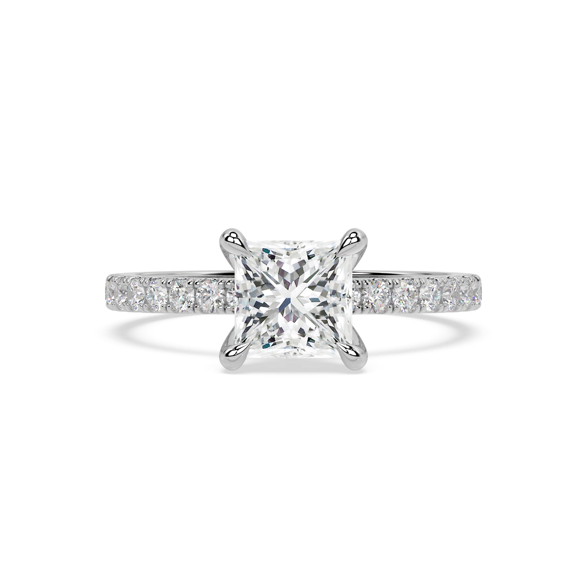 ICONIC SOLITAIRE PAVE RING I PRINCESS