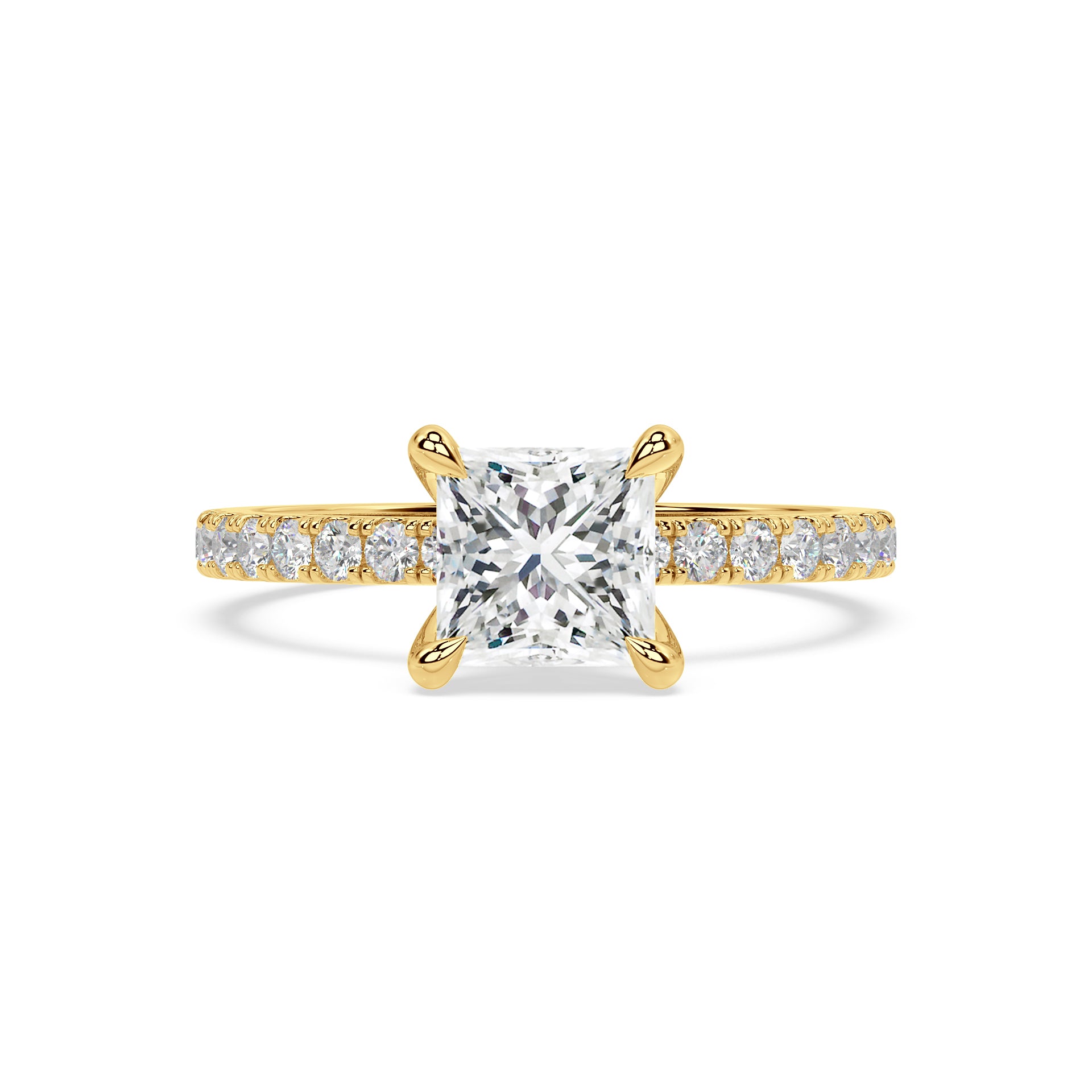 ICONIC SOLITAIRE PAVE RING I PRINCESS