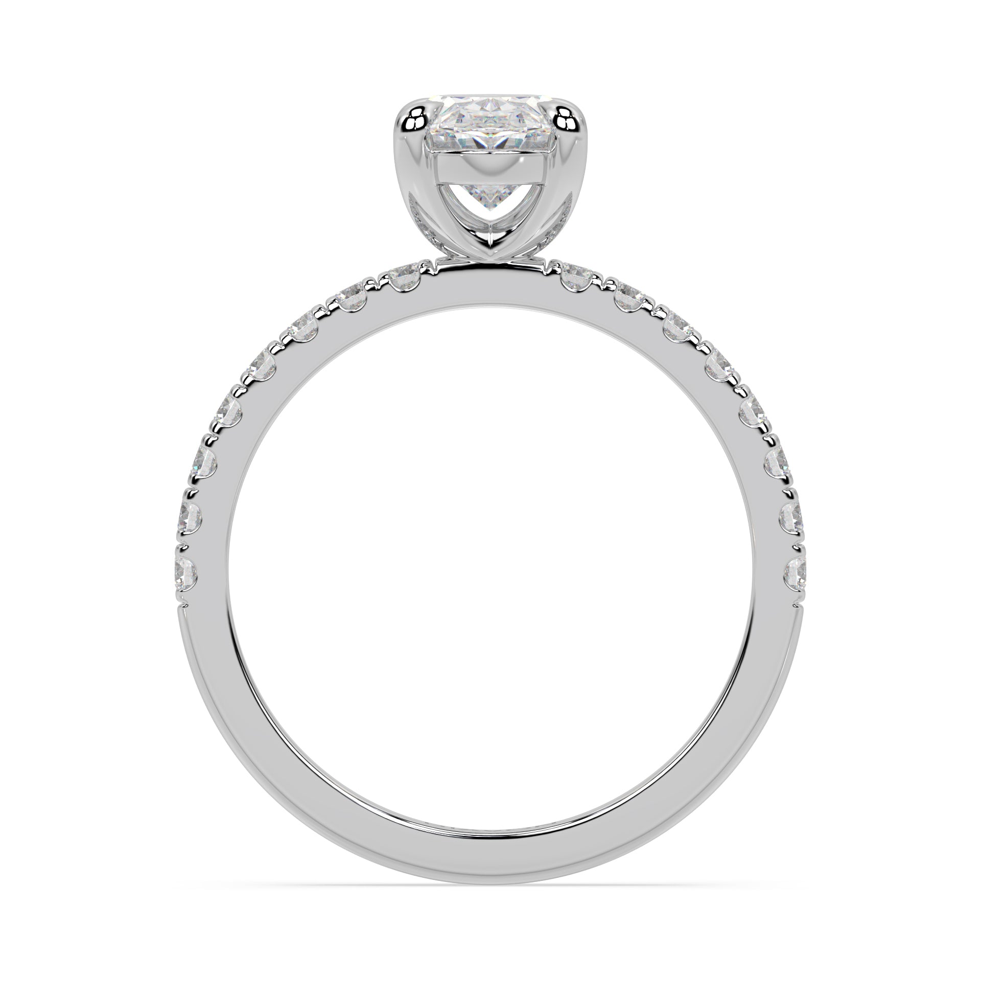 ICONIC SOLITAIRE PAVE RING I OVAL