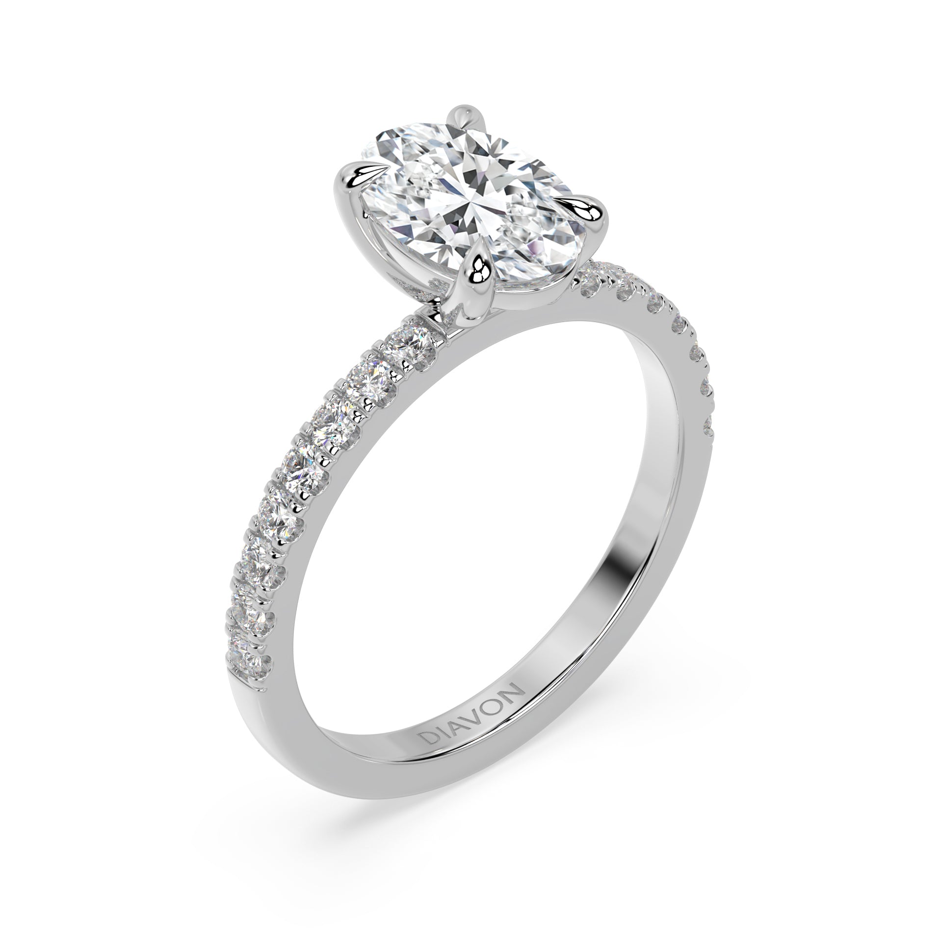 ICONIC SOLITAIRE PAVE RING I OVAL