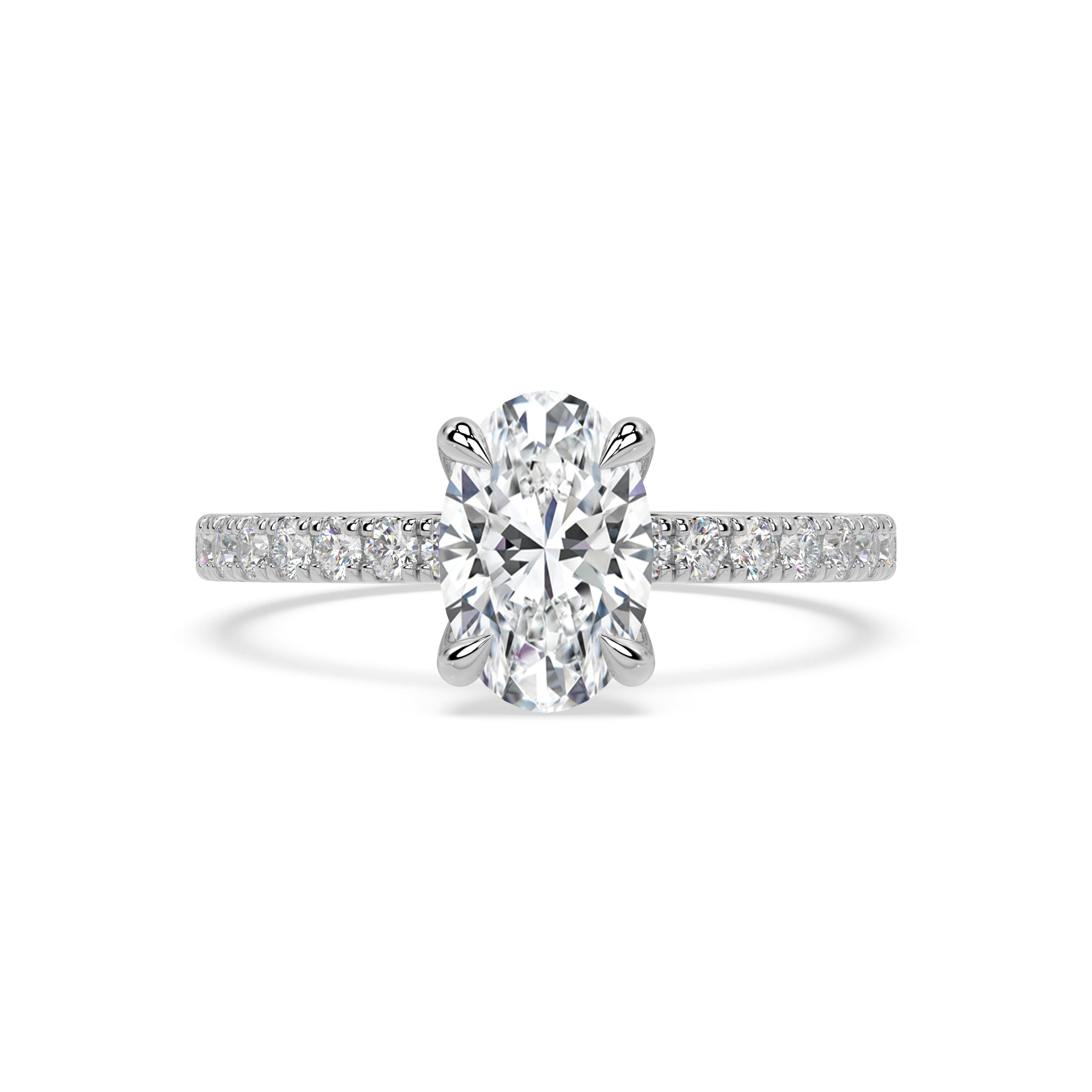 ICONIC SOLITAIRE PAVE RING I OVAL