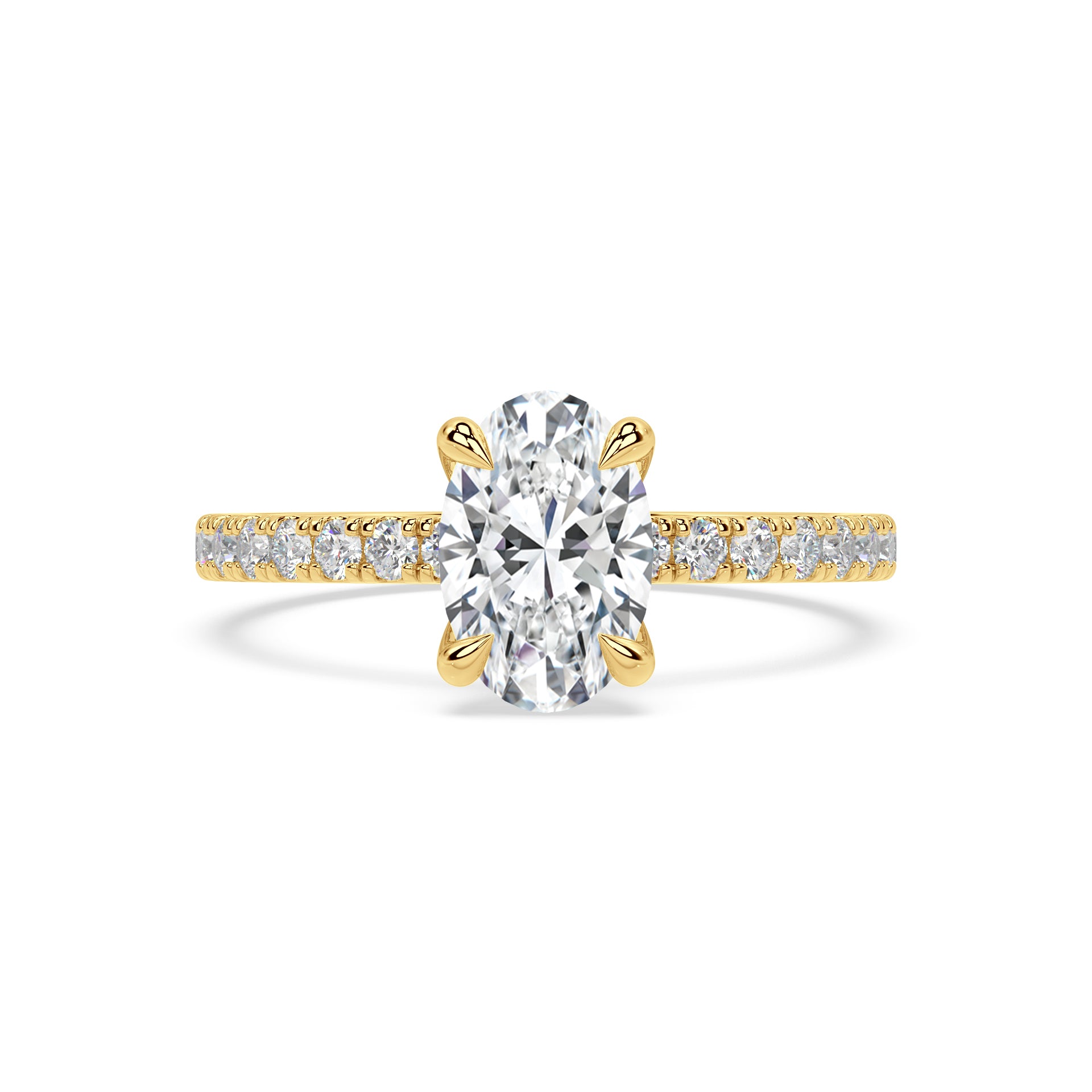 ICONIC SOLITAIRE PAVE RING I OVAL