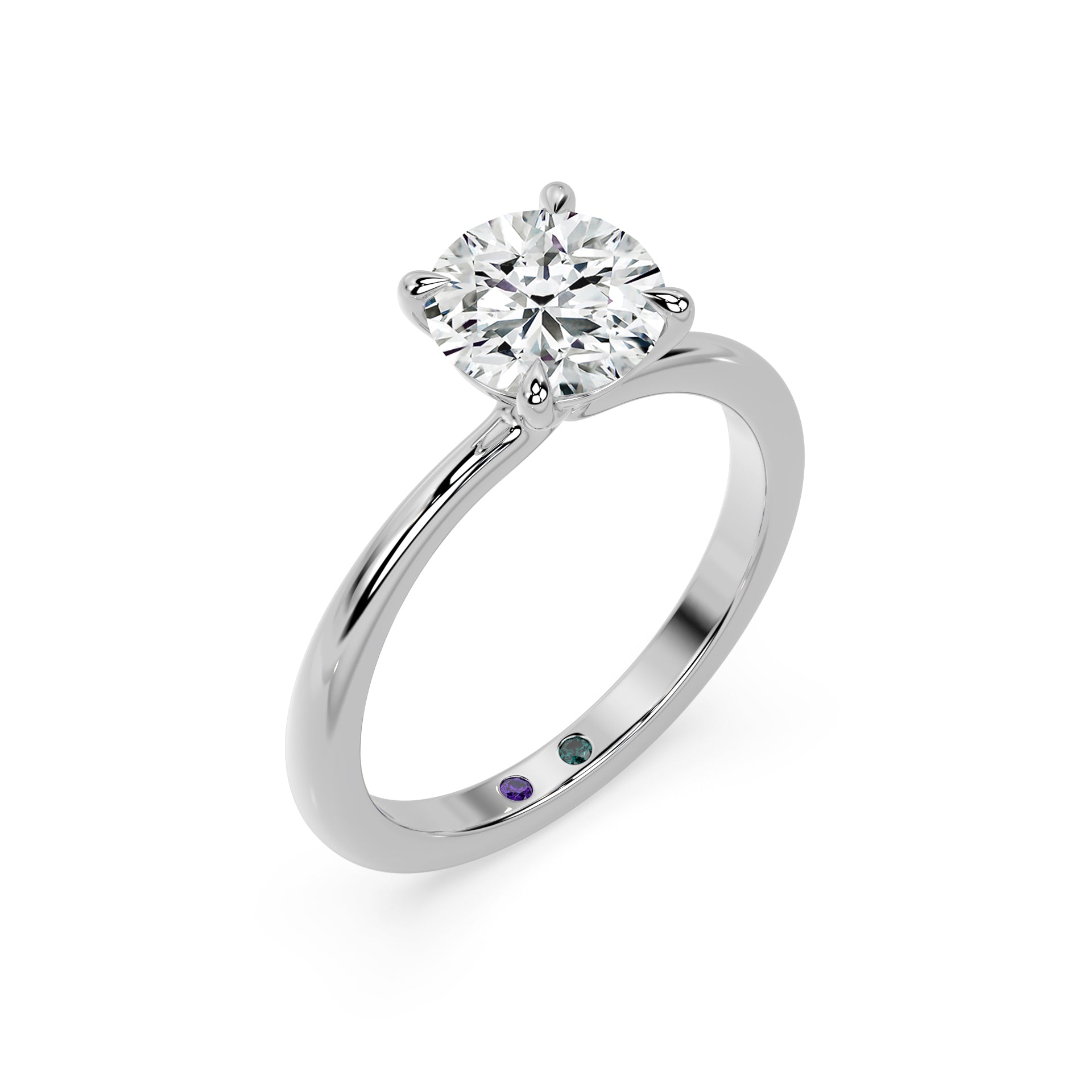 TAPERED SOLITAIRE RING I ROUND