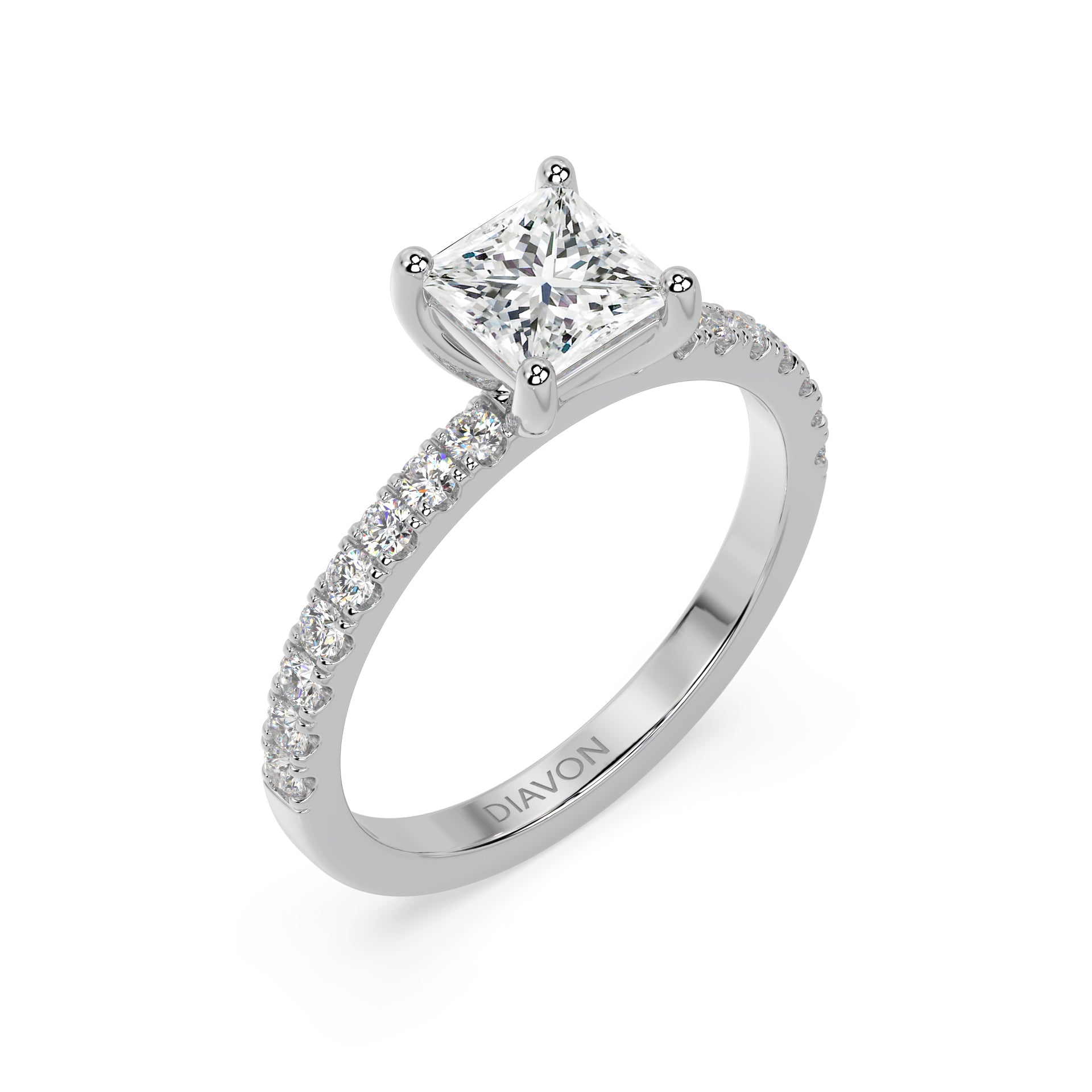 SIGNATURE SOLITAIRE PAVÉ RING I PRINCESS