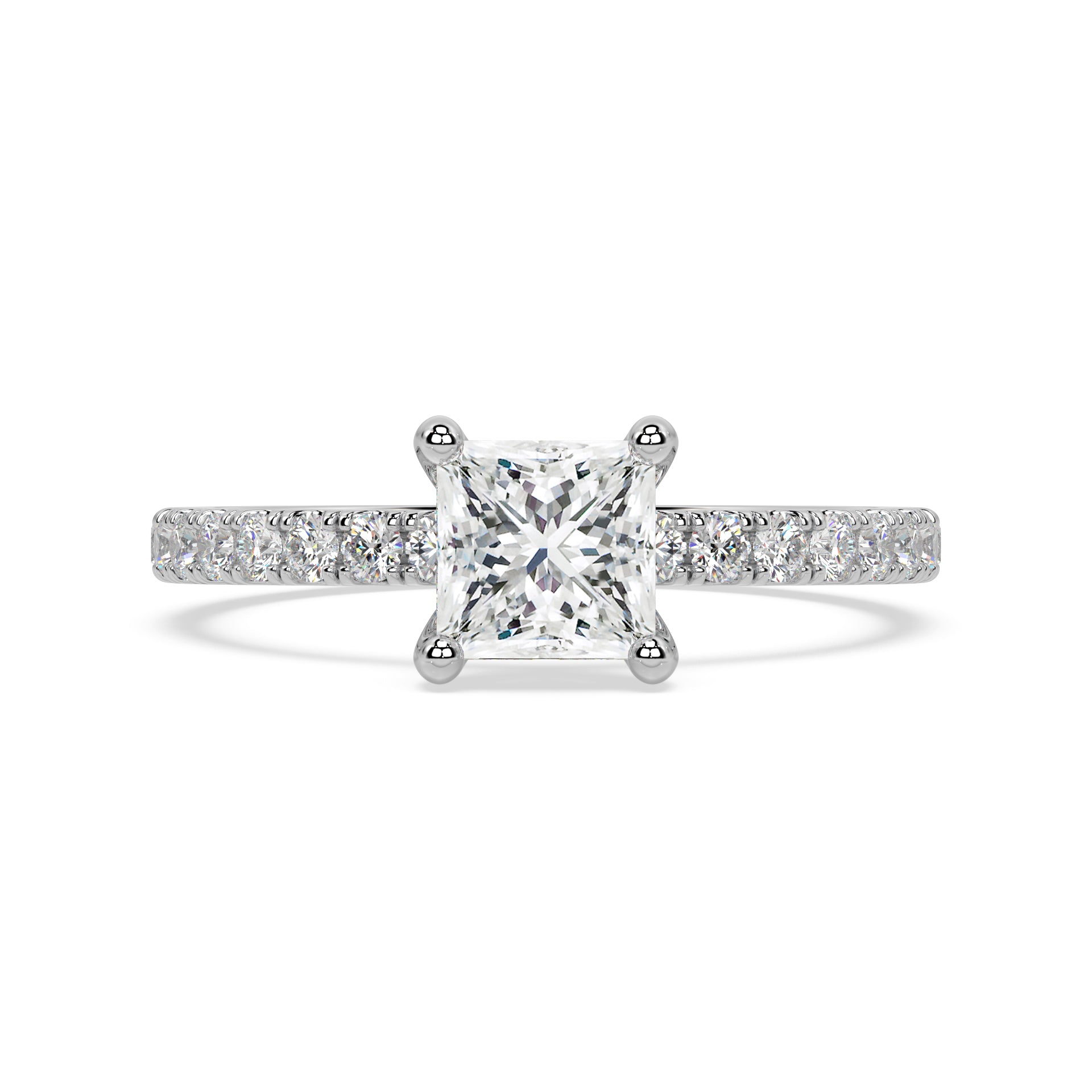 SIGNATURE SOLITAIRE PAVÉ RING I PRINCESS