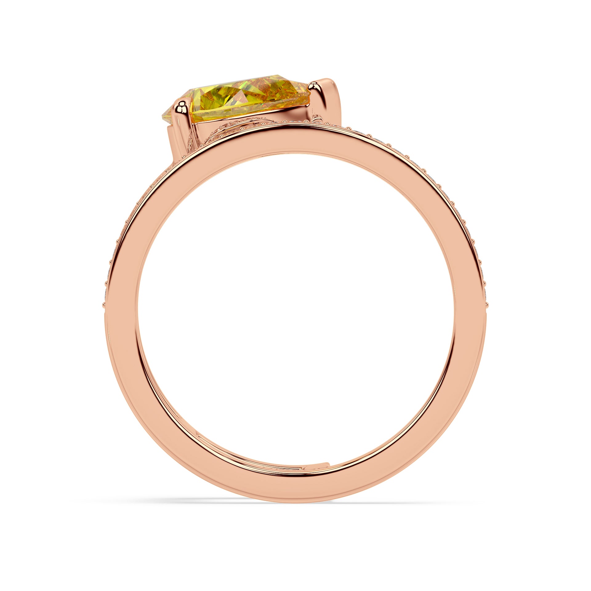FANCY YELLOW ICONIC RING I PEAR