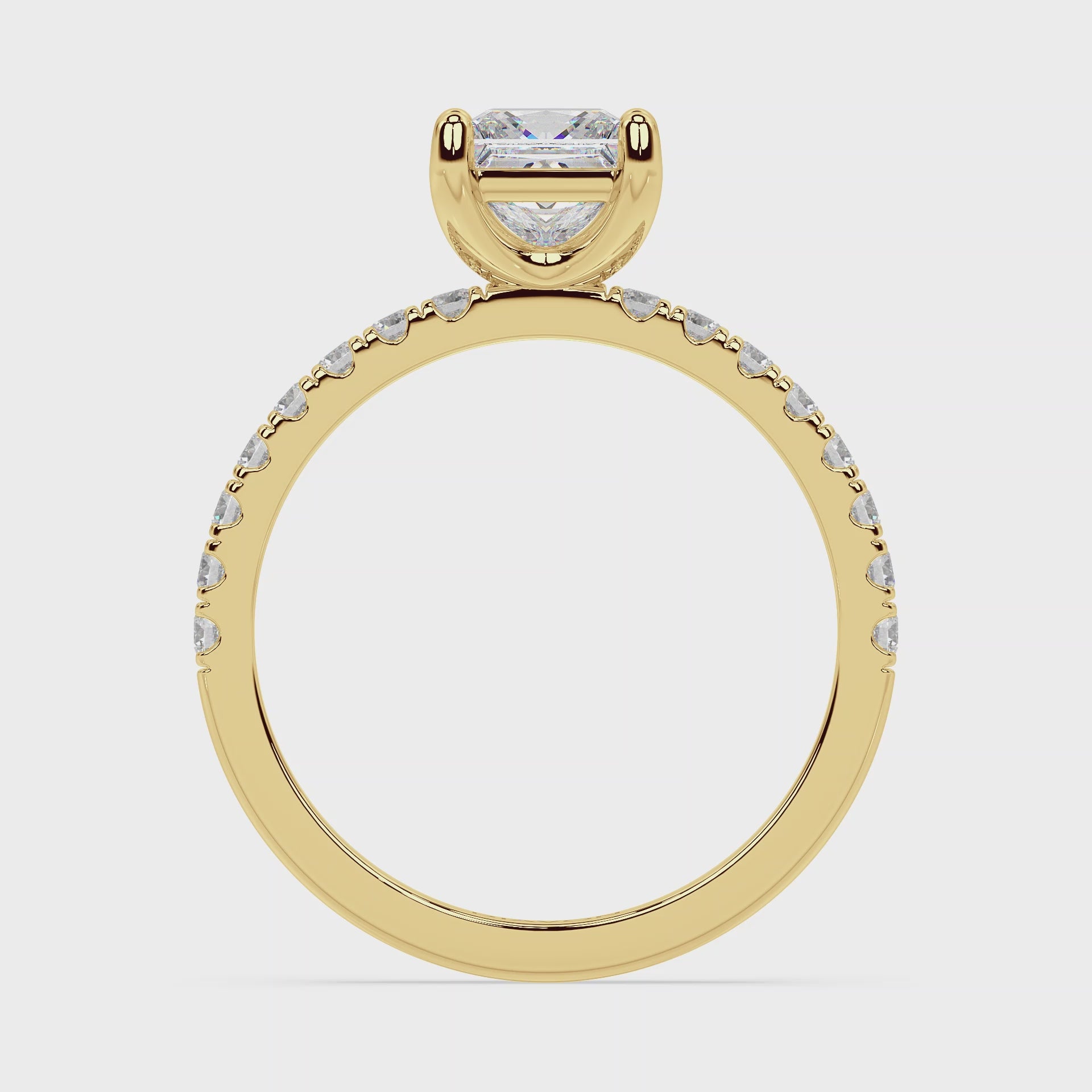 SIGNATURE SOLITAIRE PAVÉ RING I PRINCESS