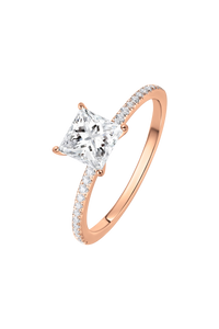 SIGNATURE SOLITAIRE ring with pavé | Princess