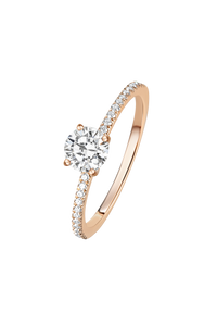 SIGNATURE SOLITAIRE ring with pavé | Round Brilliant