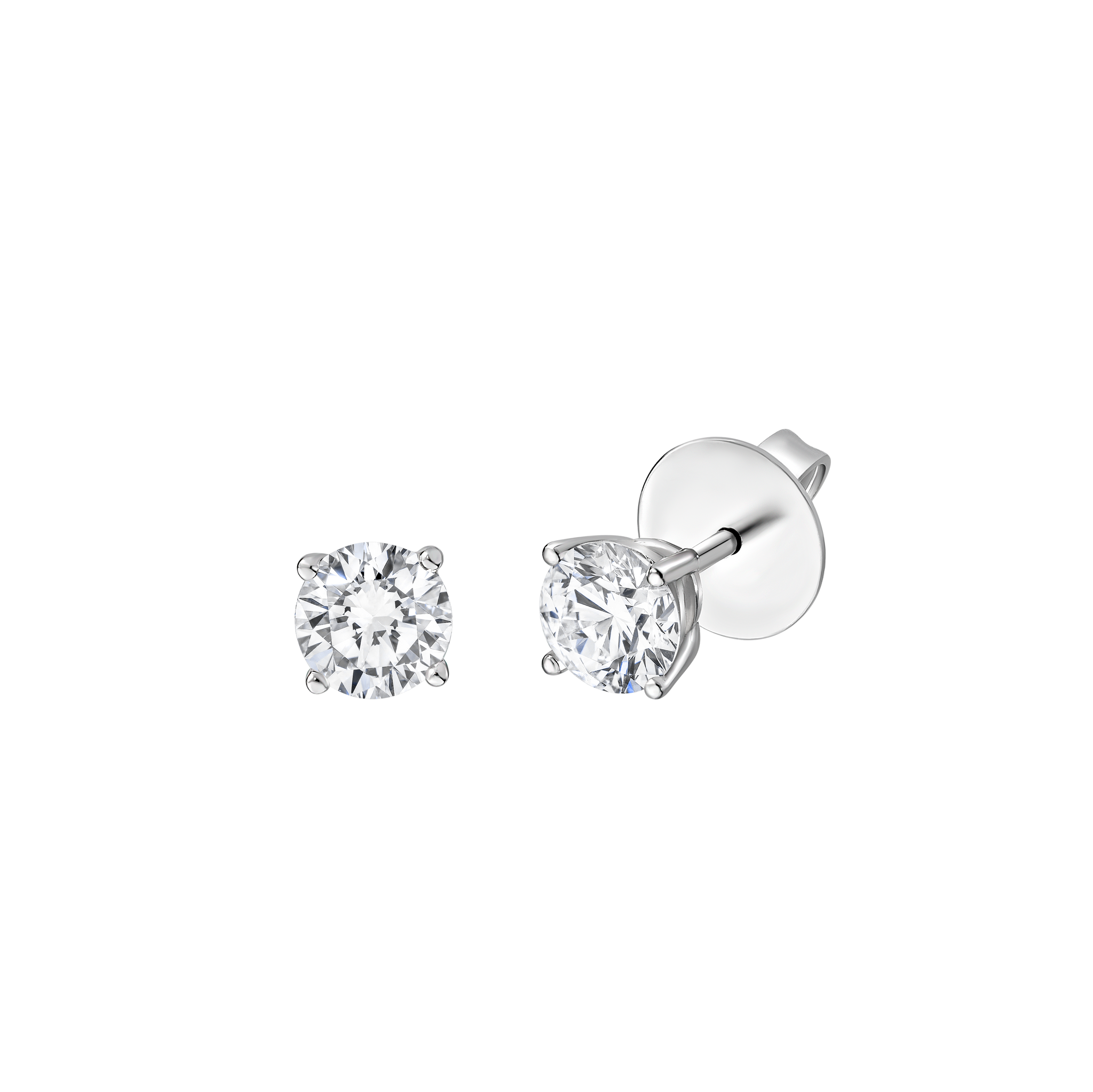 ESSENTIAL SOLITAIRE Stud Earrings | Round Brilliant