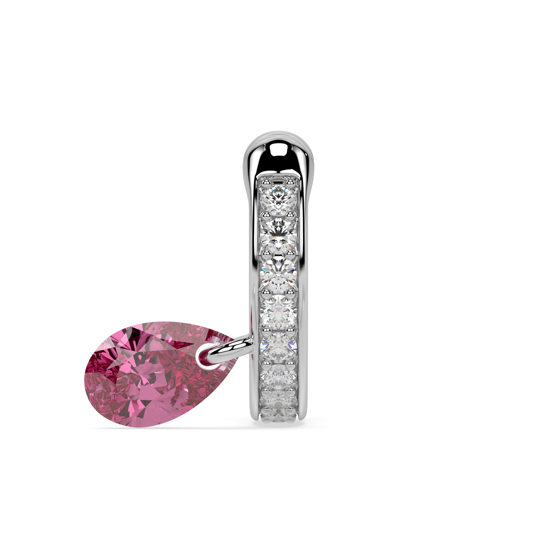Floating Pavé Hoop Earrings