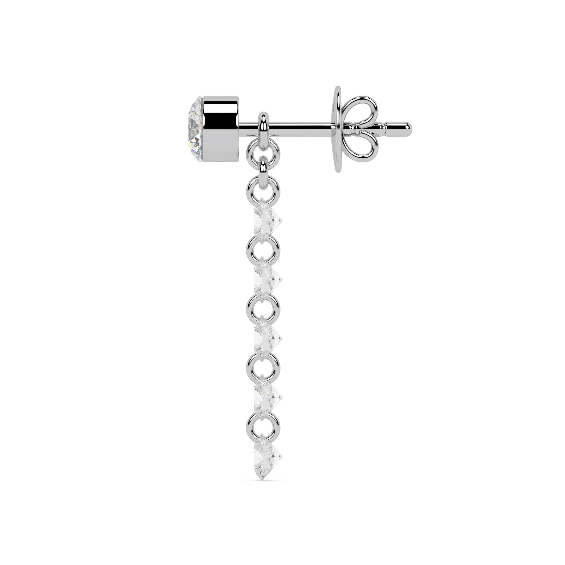 FLOATING STONES LONG SINGLE EARSTUD