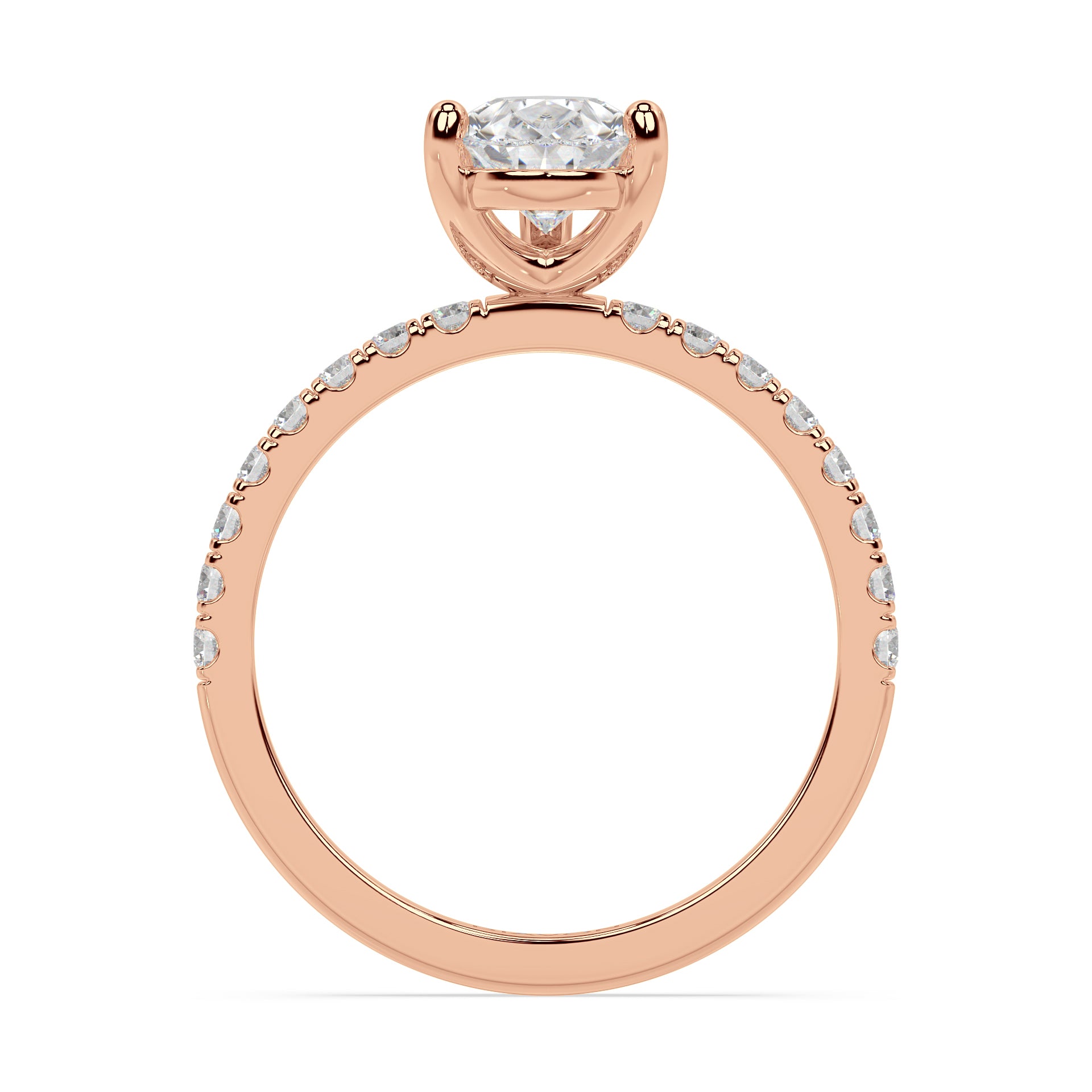 SIGNATURE SOLITAIRE PAVÉ RING I PEAR
