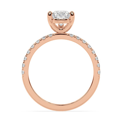 SIGNATURE SOLITAIRE PAVÉ RING I PEAR