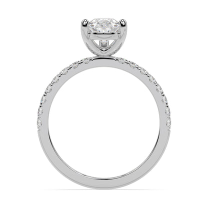 SIGNATURE SOLITAIRE PAVÉ RING I PEAR