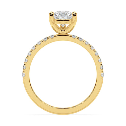 SIGNATURE SOLITAIRE PAVÉ RING I PEAR