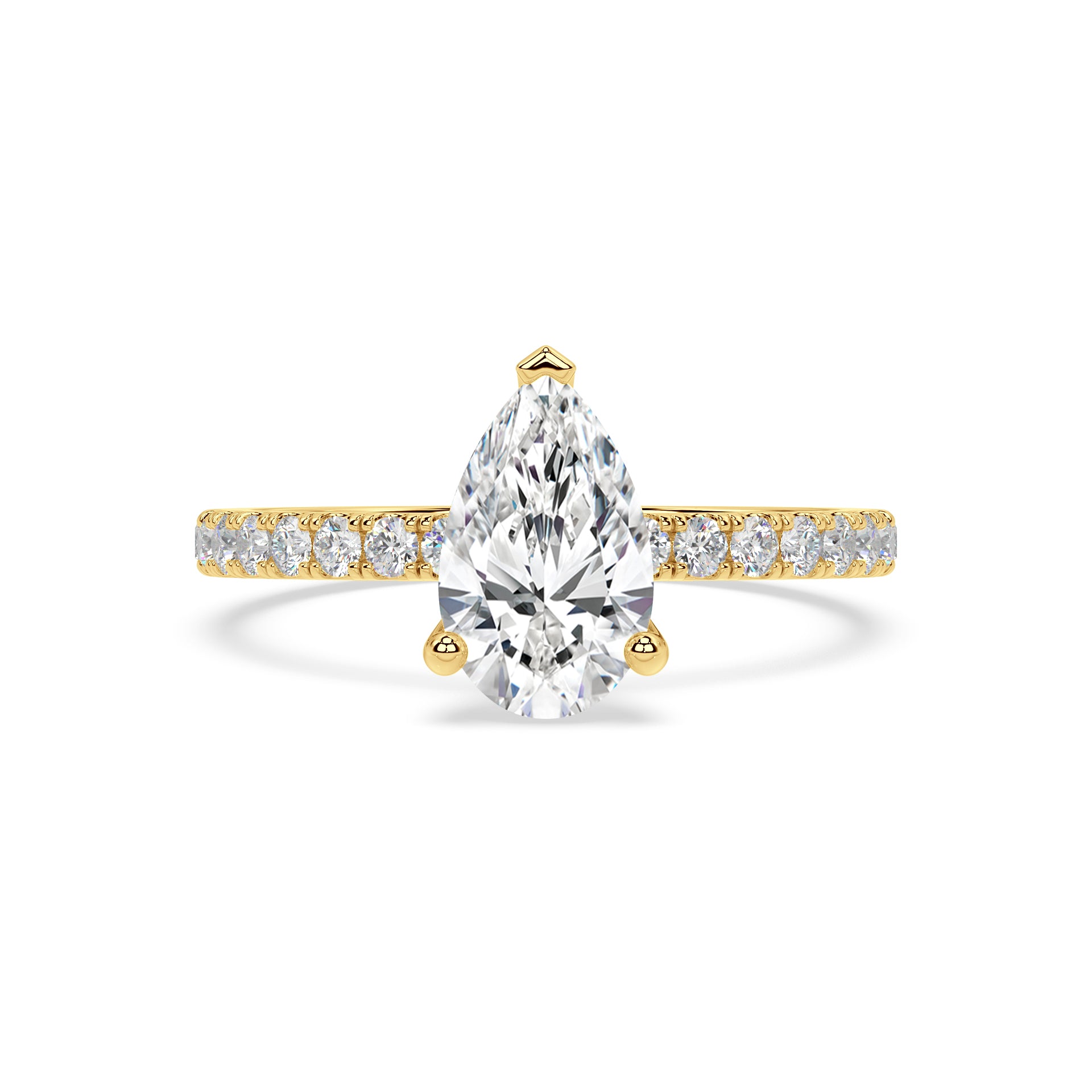 SIGNATURE SOLITAIRE PAVÉ RING I PEAR