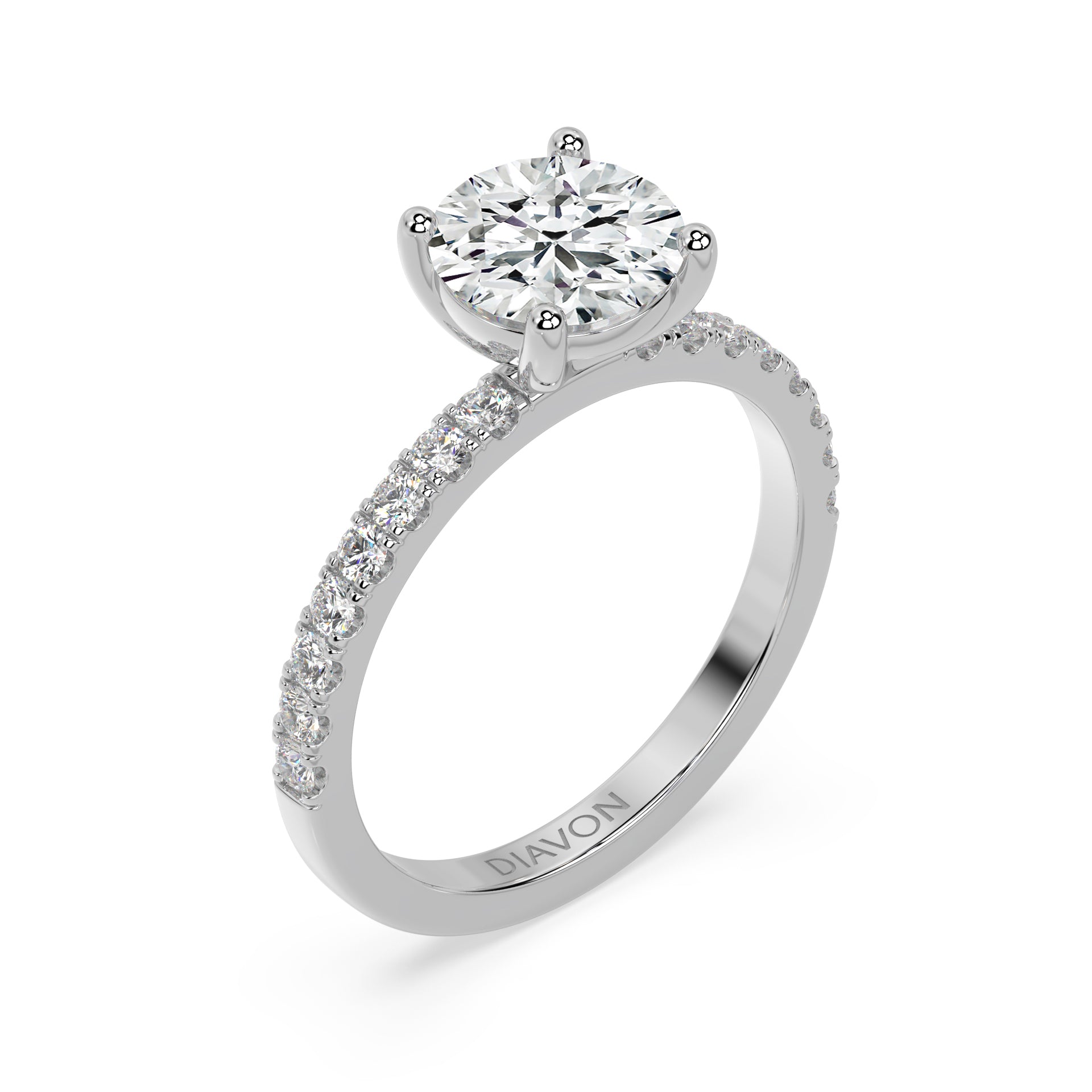 SIGNATURE SOLITAIRE PAVÉ RING I ROUND