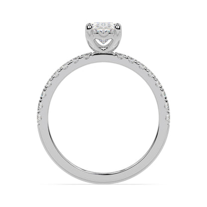 SIGNATURE SOLITAIRE PAVÉ RING I OVAL