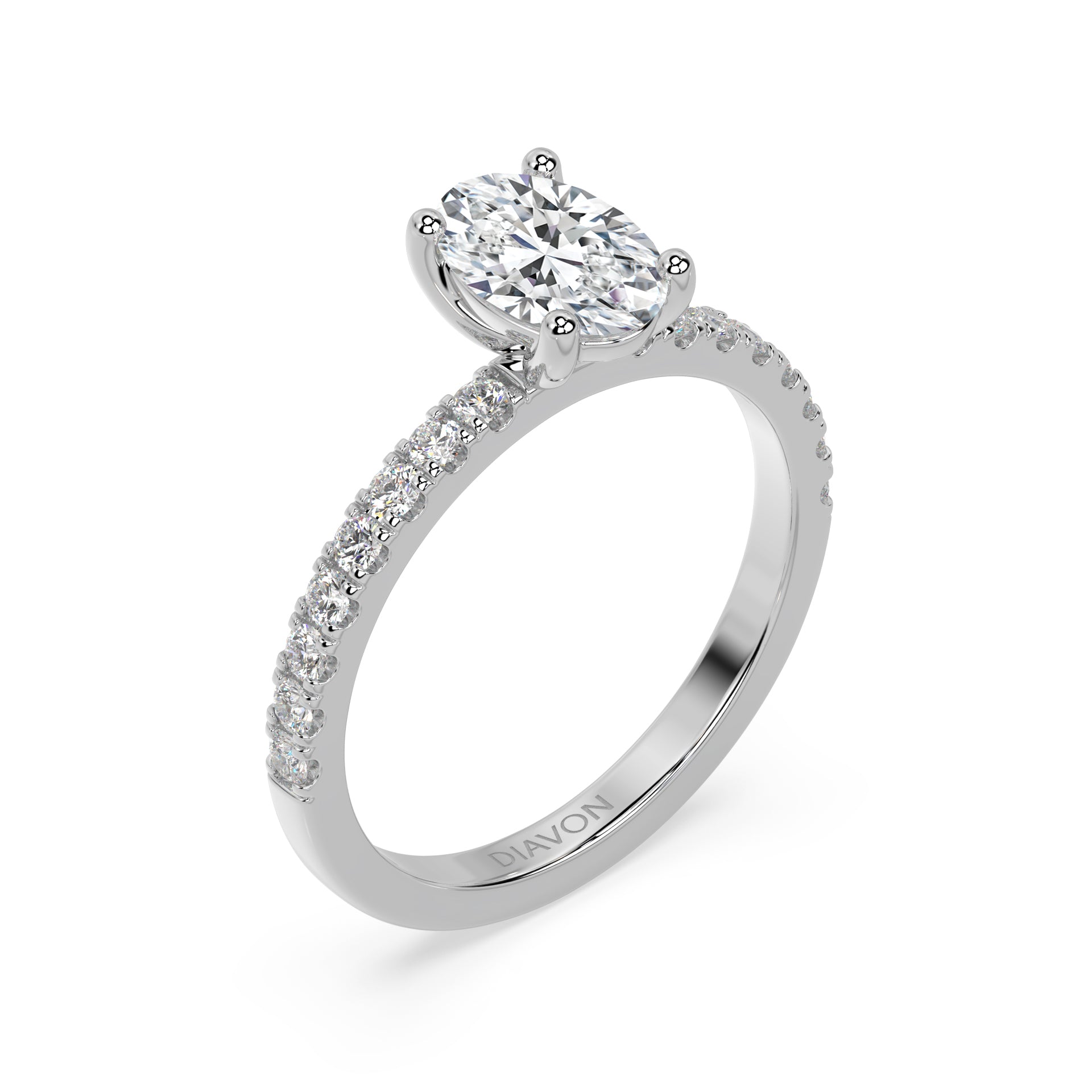SIGNATURE SOLITAIRE PAVÉ RING I OVAL