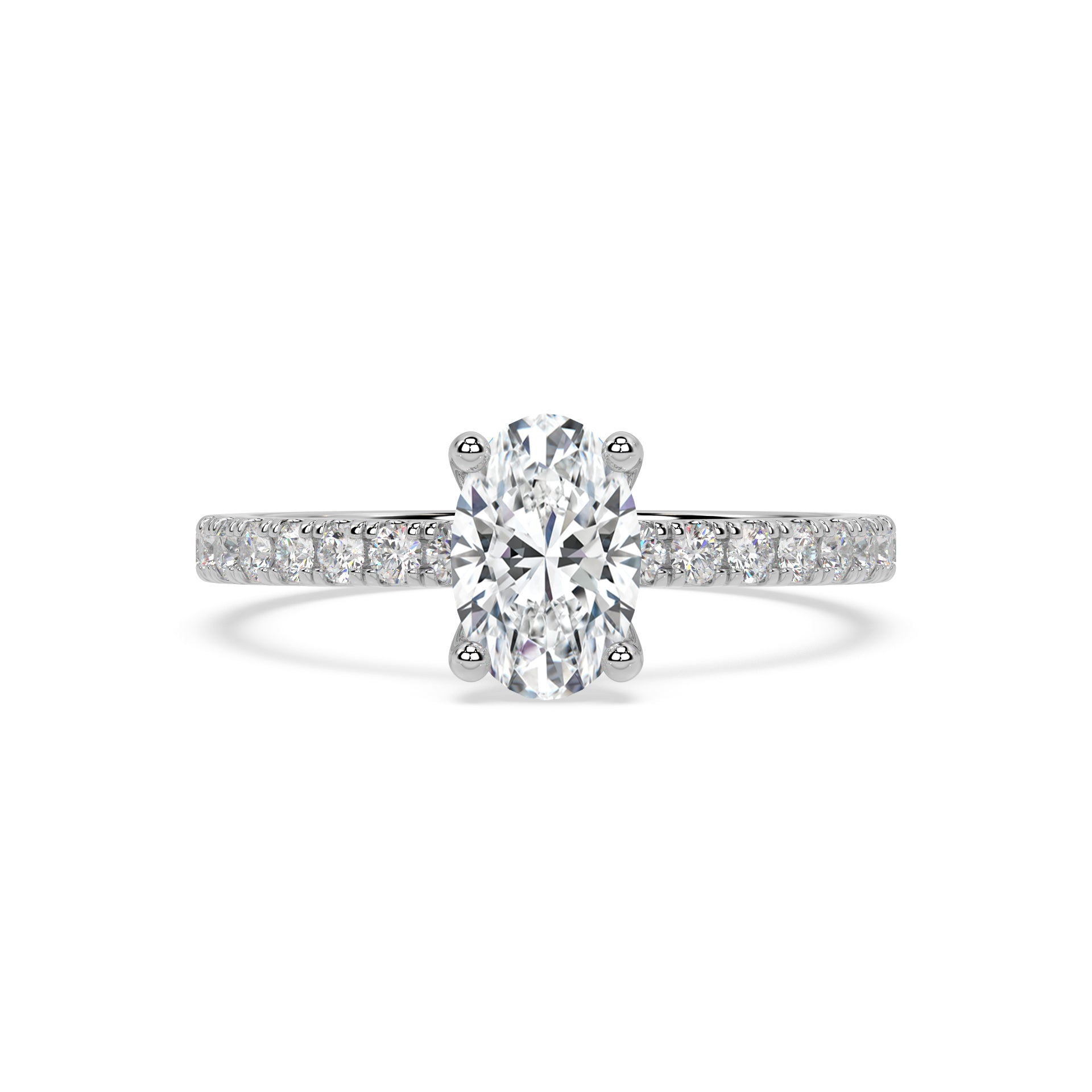 SIGNATURE SOLITAIRE PAVÉ RING I OVAL