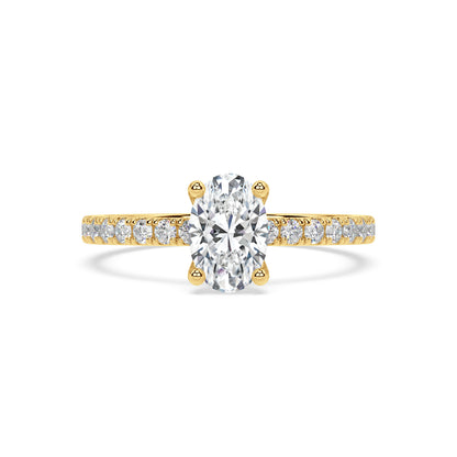 SIGNATURE SOLITAIRE PAVÉ RING I OVAL