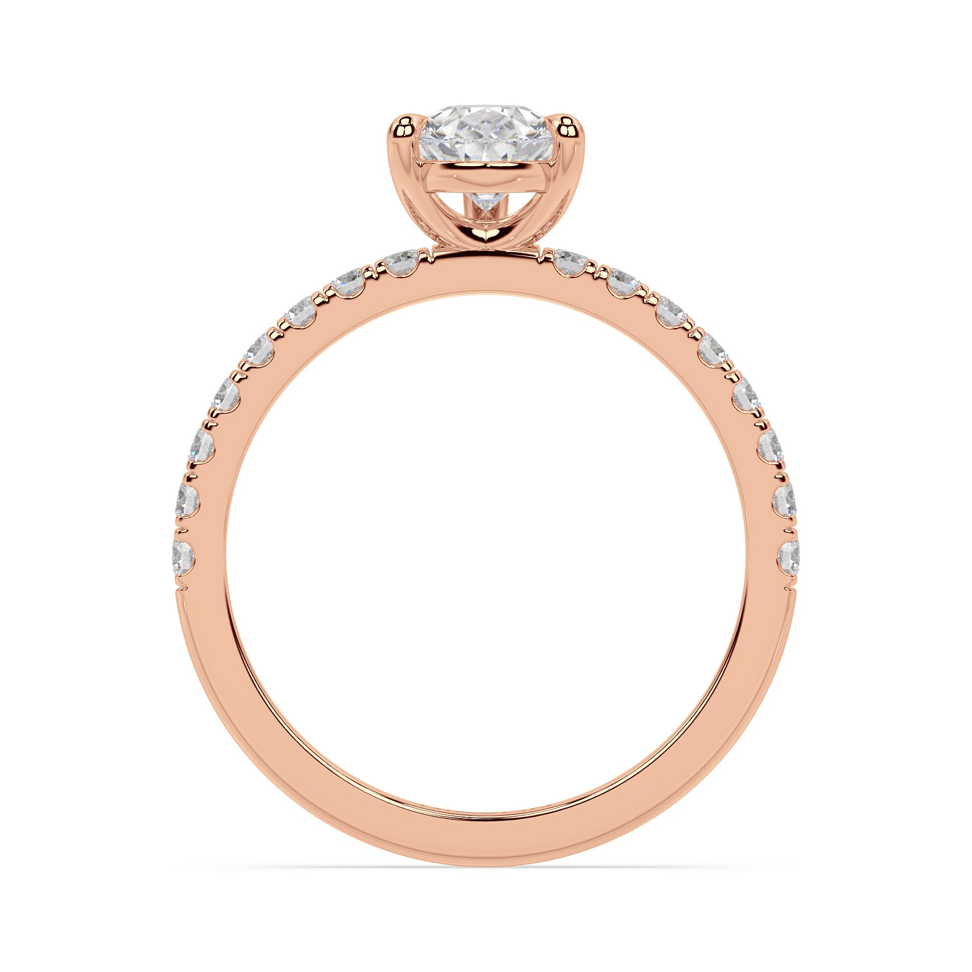 ICONIC SOLITAIRE PAVE RING I PEAR