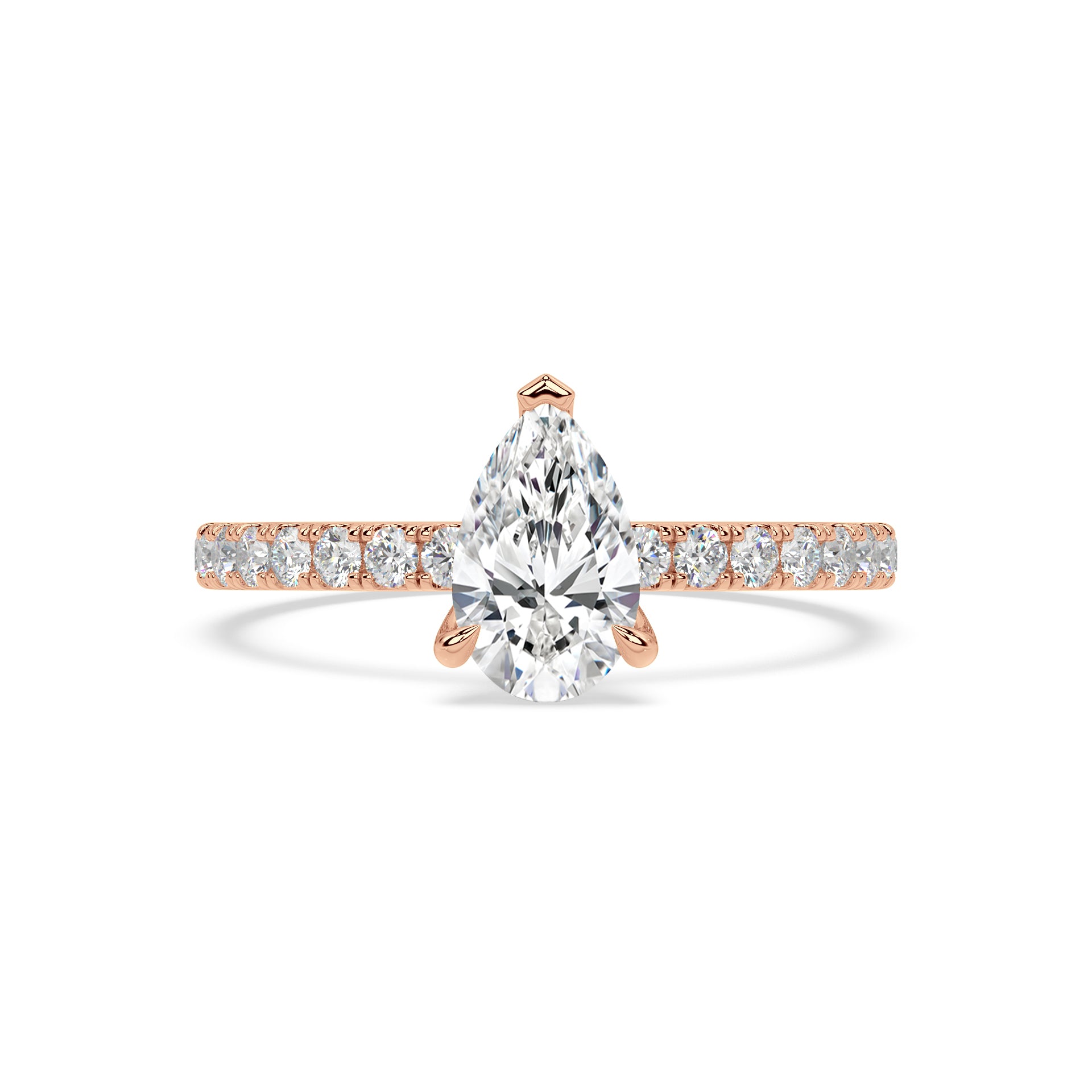 ICONIC SOLITAIRE PAVE RING I PEAR
