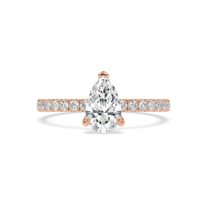 ICONIC SOLITAIRE PAVE RING I PEAR