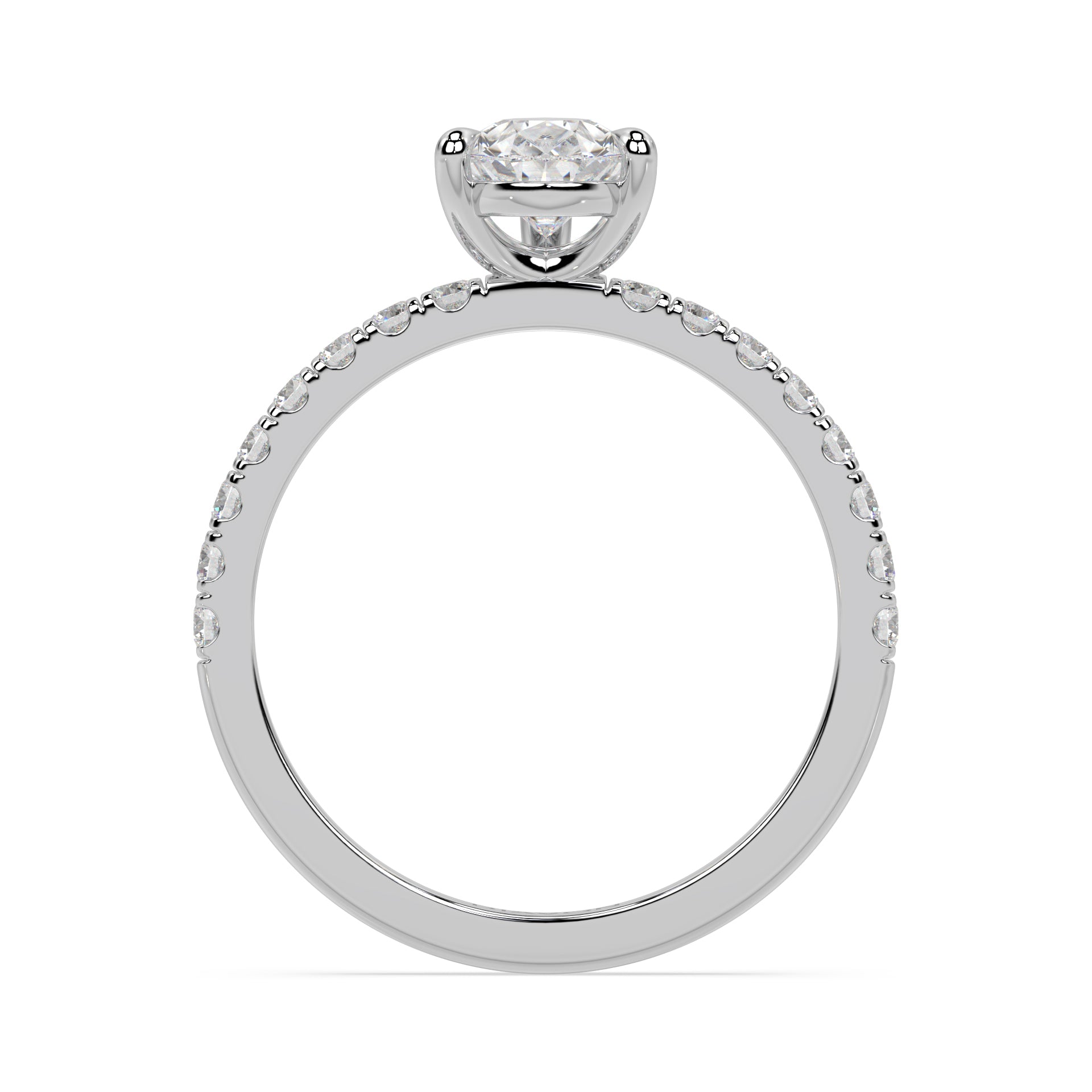 ICONIC SOLITAIRE PAVE RING I PEAR