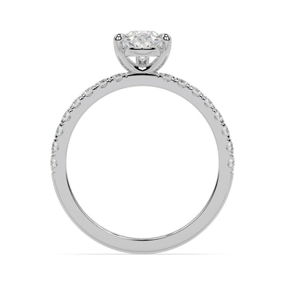 ICONIC SOLITAIRE PAVE RING I PEAR