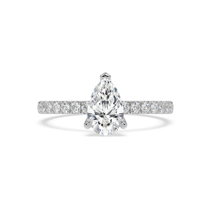 ICONIC SOLITAIRE PAVE RING I PEAR