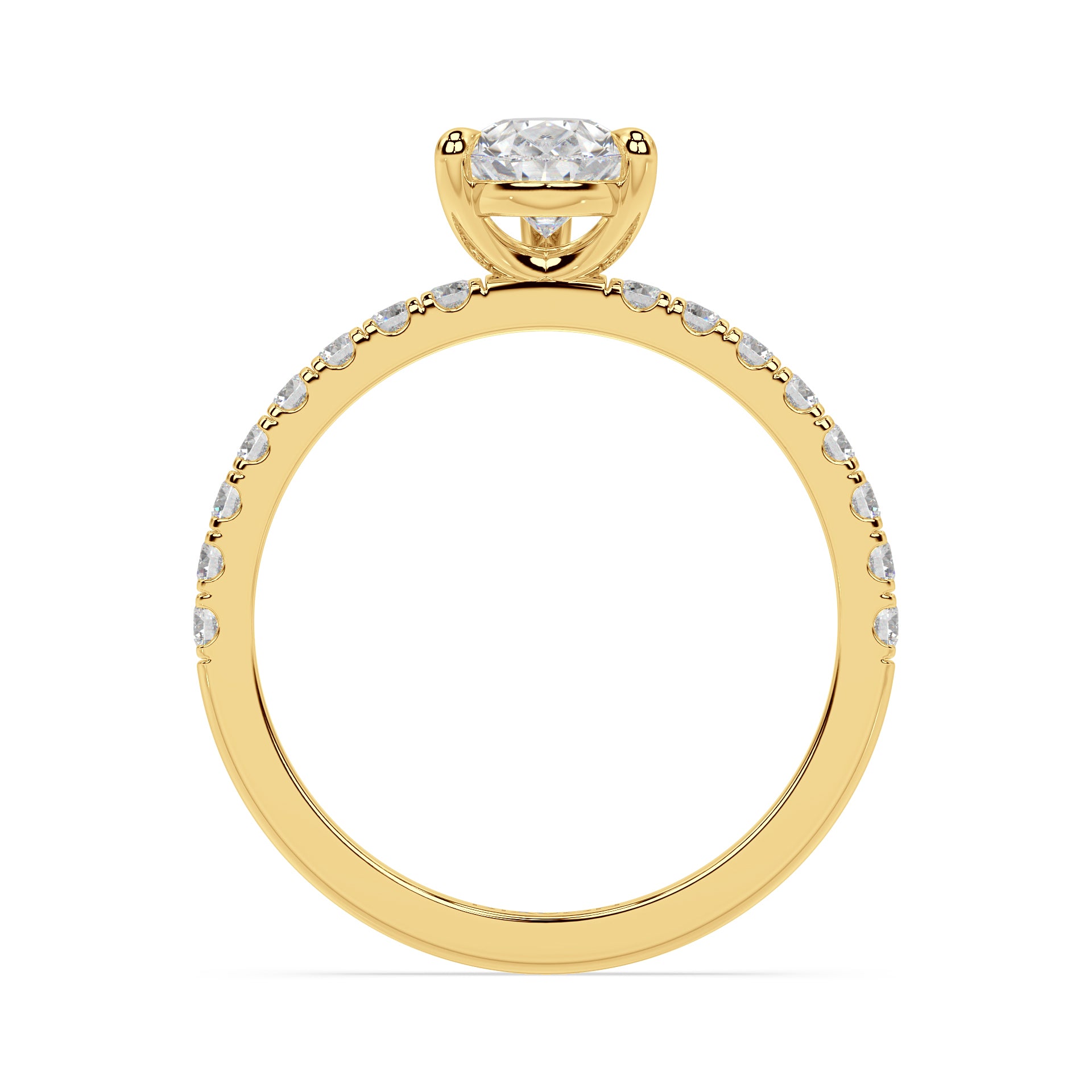 ICONIC SOLITAIRE PAVE RING I PEAR