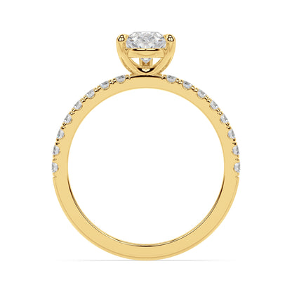 ICONIC SOLITAIRE PAVE RING I PEAR