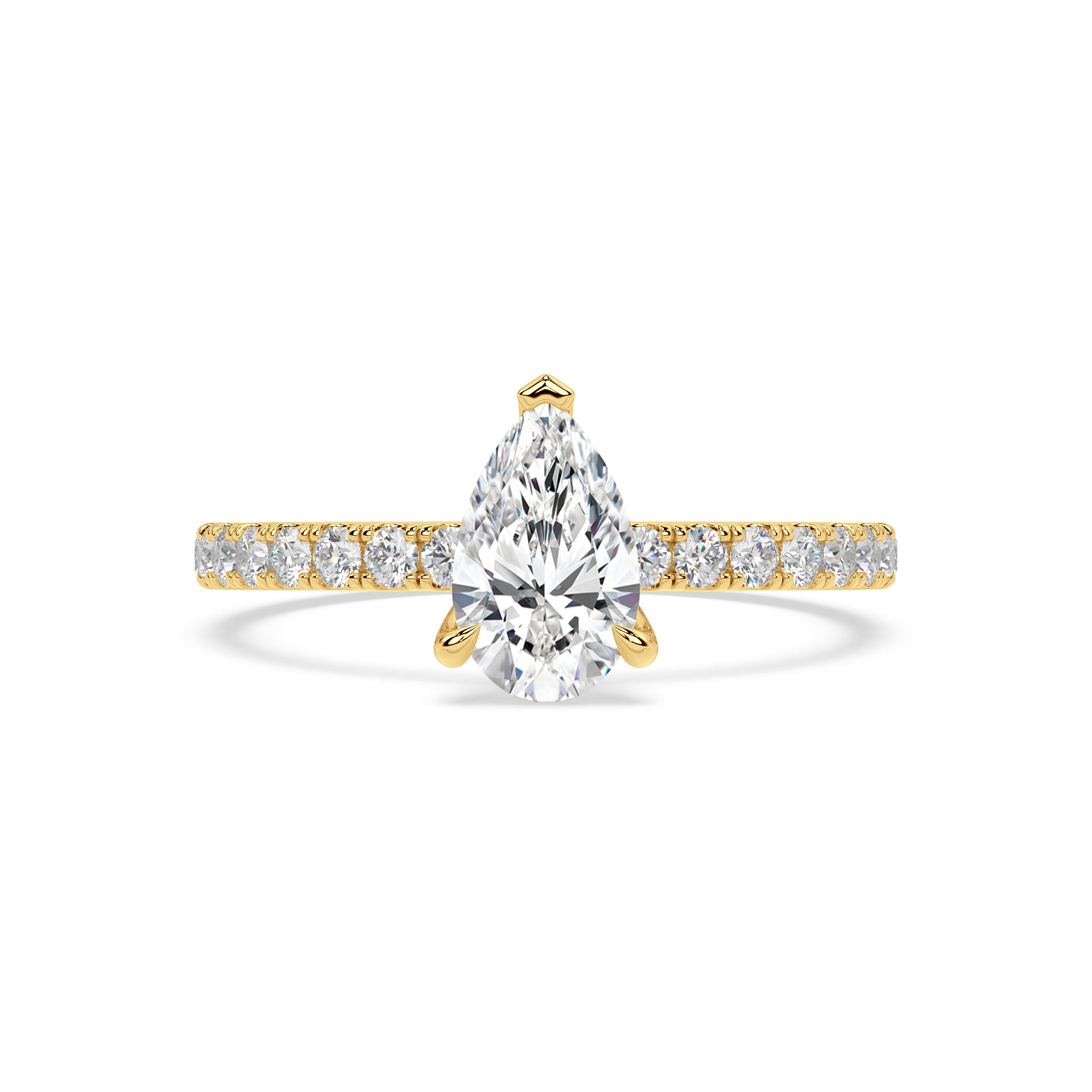 ICONIC SOLITAIRE PAVE RING I PEAR