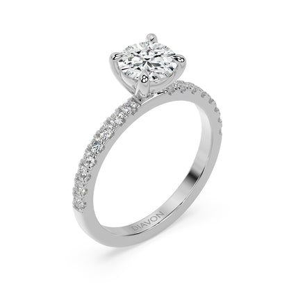 ICONIC SOLITAIRE PAVE RING I ROUND