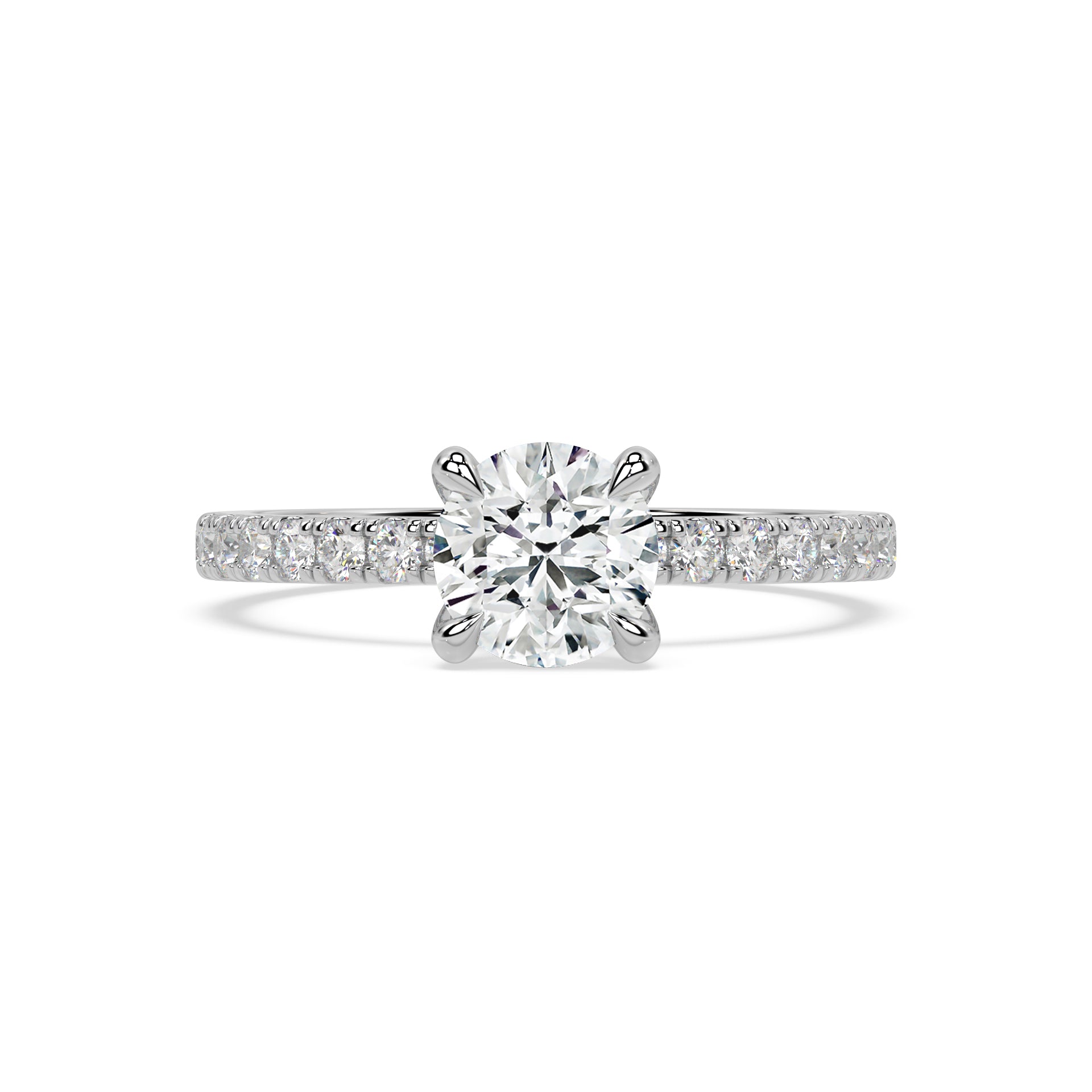 ICONIC SOLITAIRE PAVE RING I ROUND