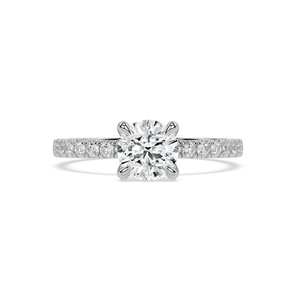 ICONIC SOLITAIRE PAVE RING I ROUND