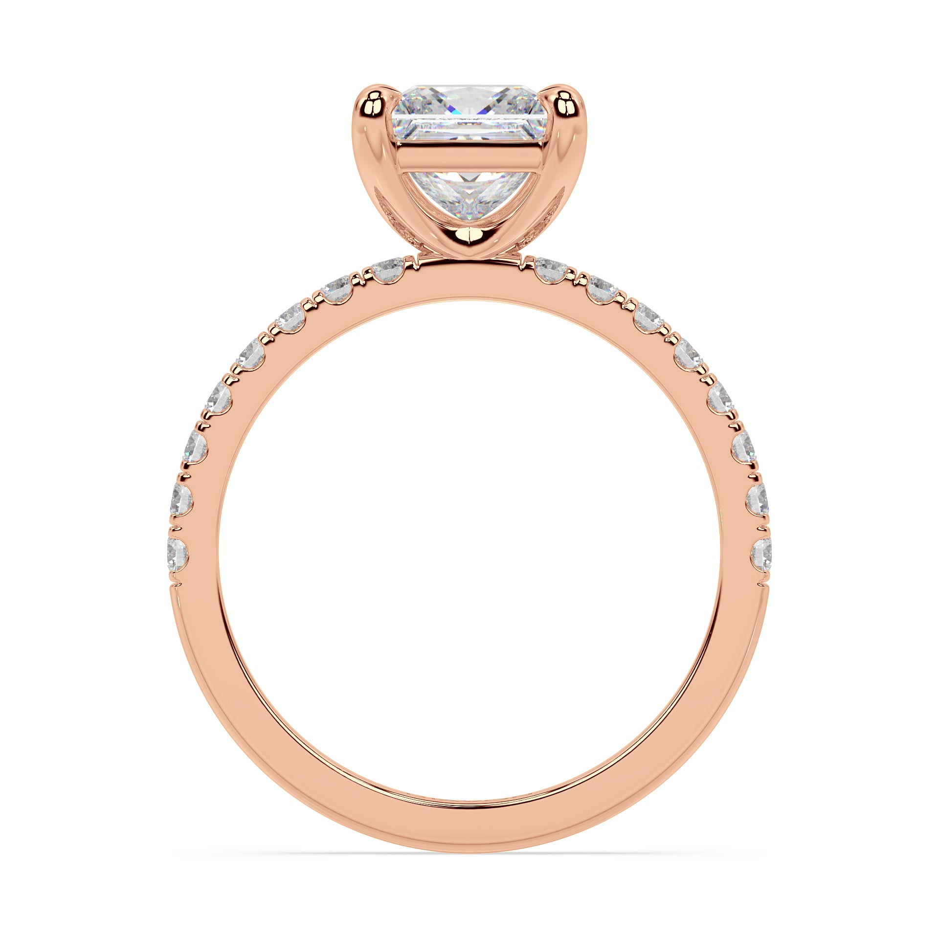 ICONIC SOLITAIRE PAVE RING I PRINCESS